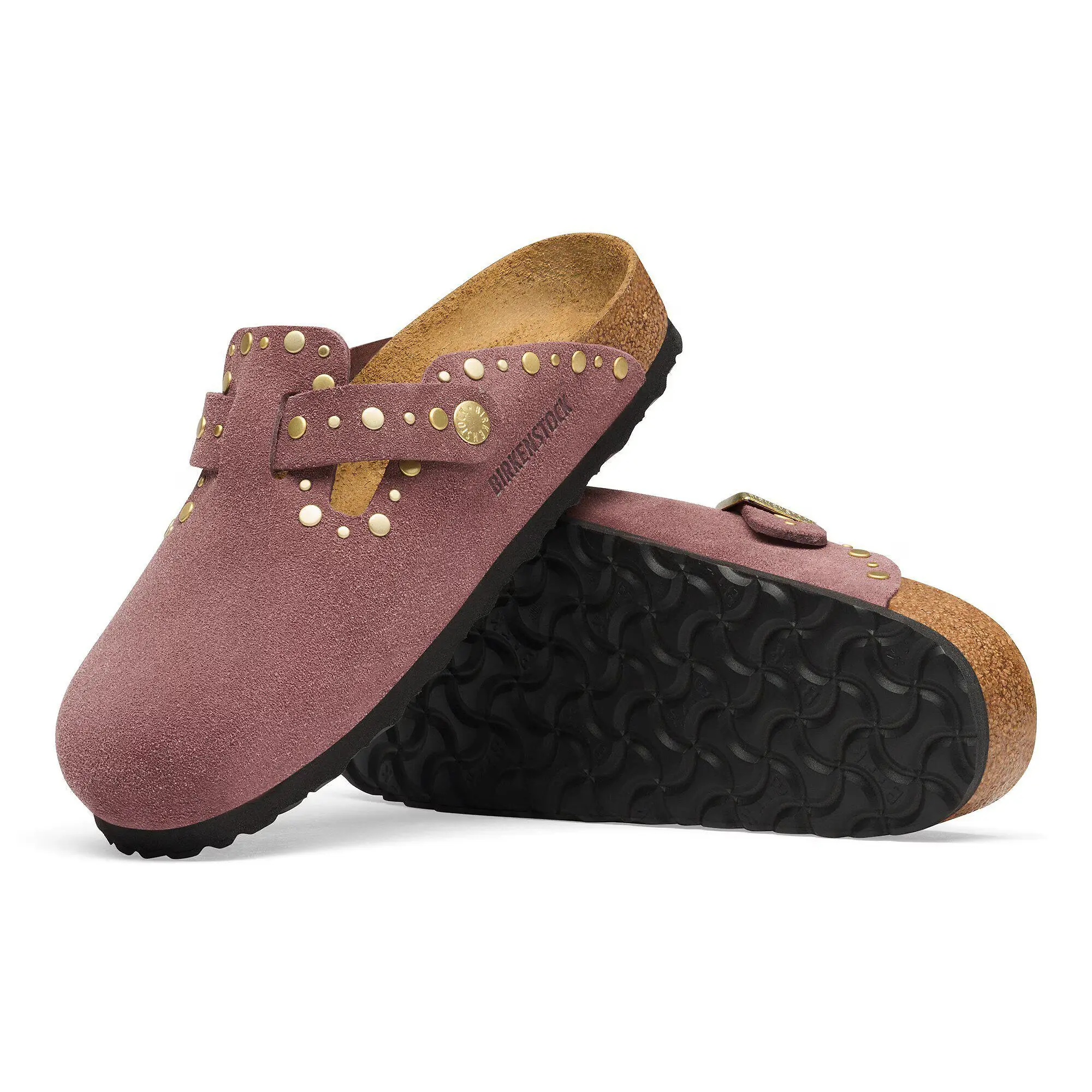 Product image 8 of 8 of Birkenstock Women's Boston Rivets Suede Leather Narrow Clogs - Pepper