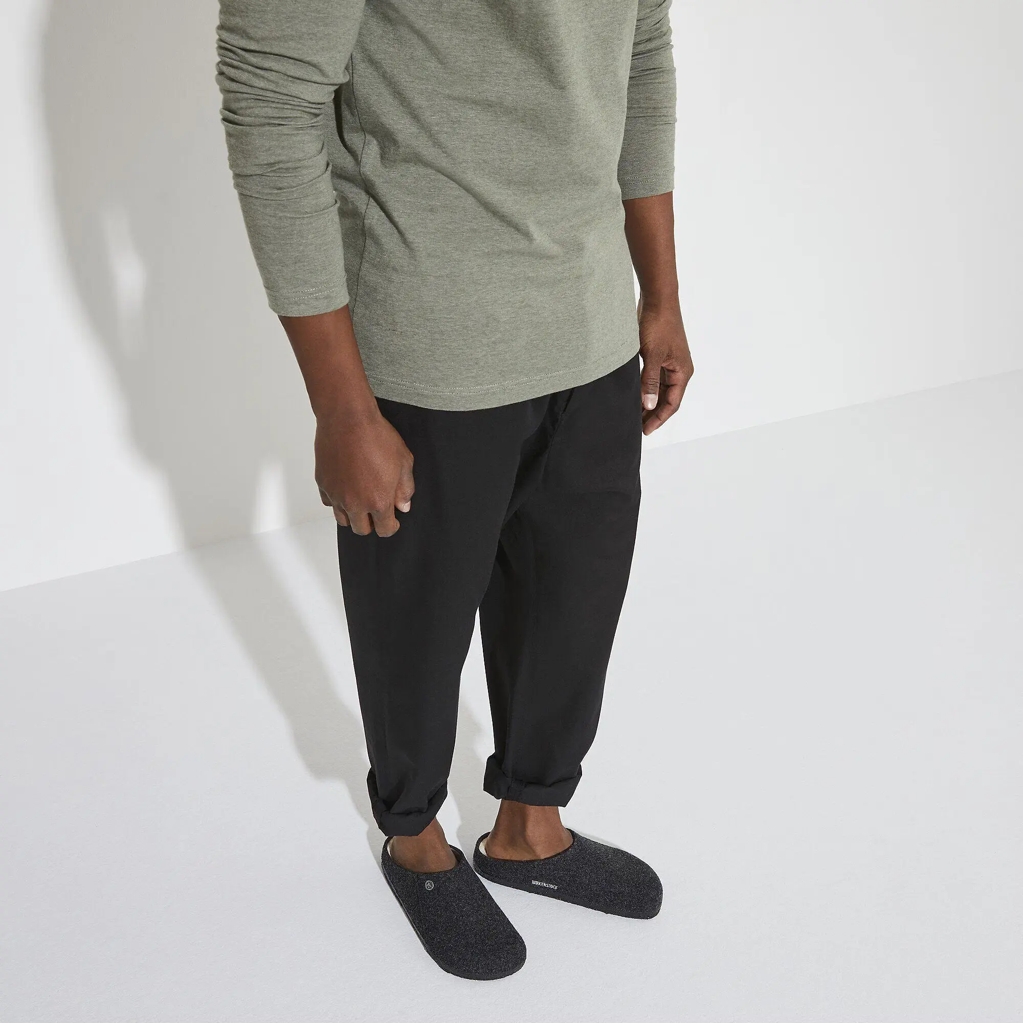 Product image 2 of 10 of Birkenstock Zermatt Shearling Felt Regular Slippers - Anthracite