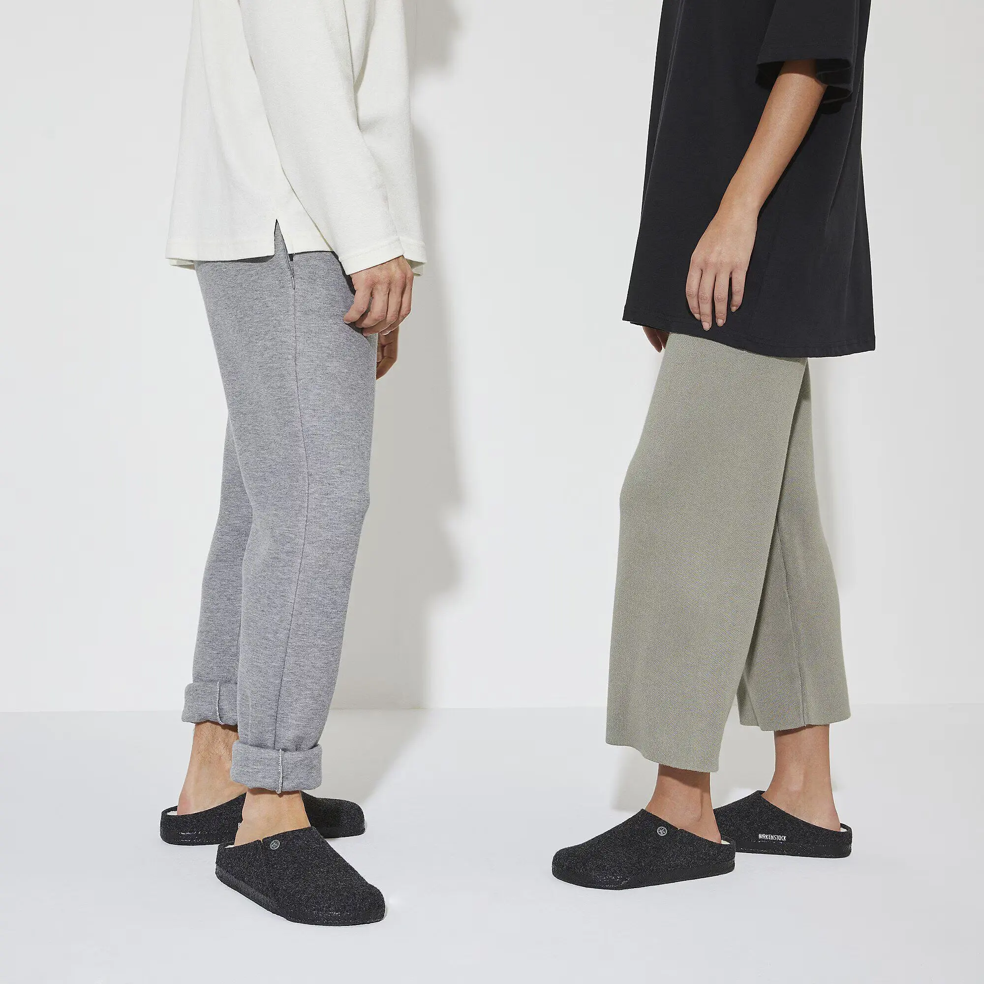 Product image 3 of 10 of Birkenstock Zermatt Shearling Felt Regular Slippers - Anthracite