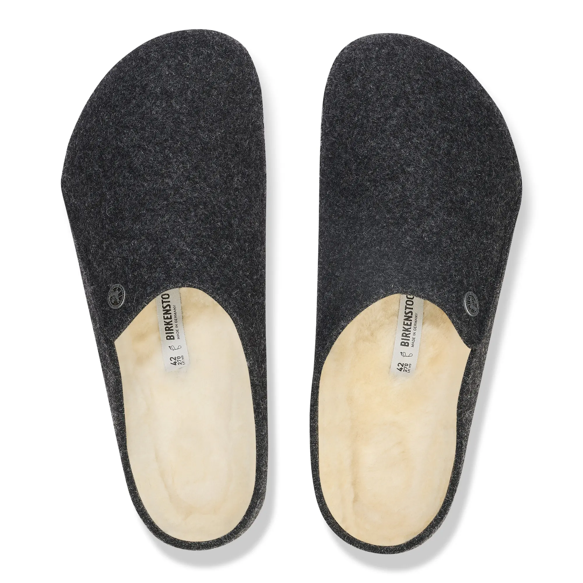 Product image 5 of 10 of Birkenstock Zermatt Shearling Felt Regular Slippers - Anthracite