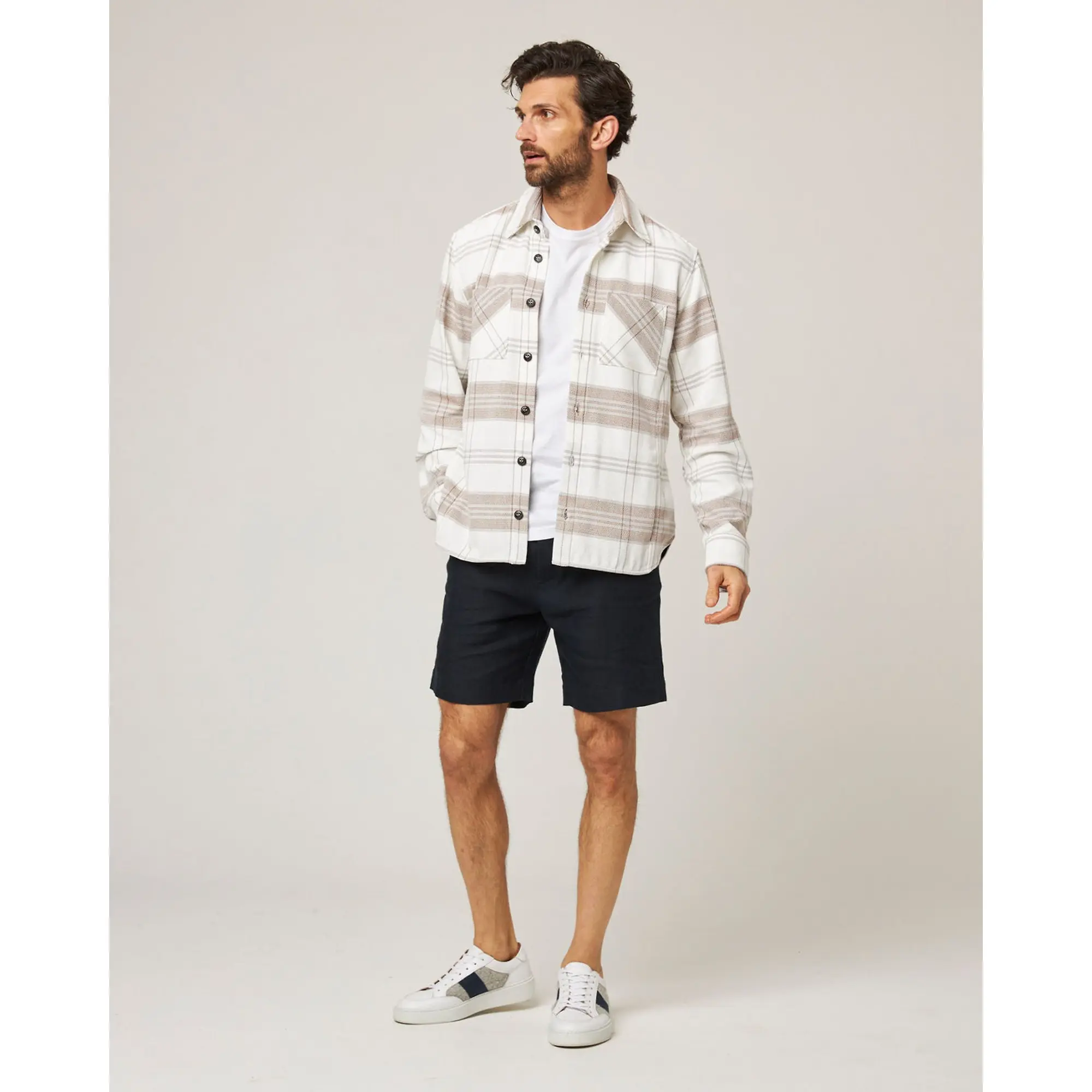 Product image 3 of 8 of Peregrine Men's Made In England Blunt Overshirt - White Grid