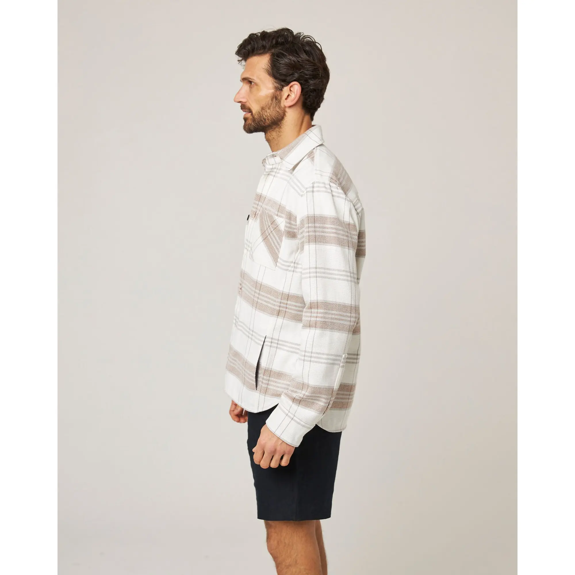 Product image 4 of 8 of Peregrine Men's Made In England Blunt Overshirt - White Grid