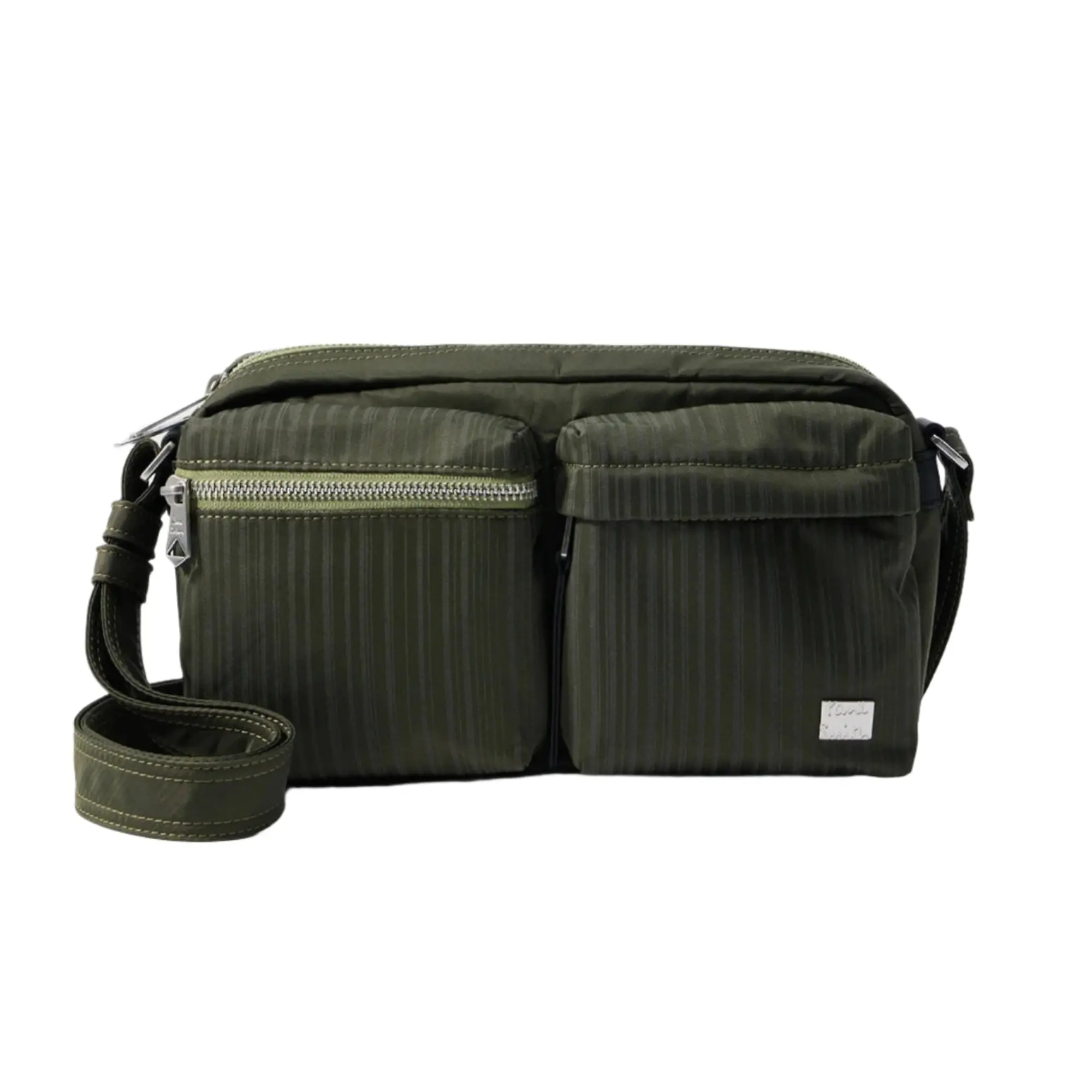 Product image 1 of 10 of Paul Smith Men's 'Laser Stripe' Recycled-Nylon Crossbody Bag - Green