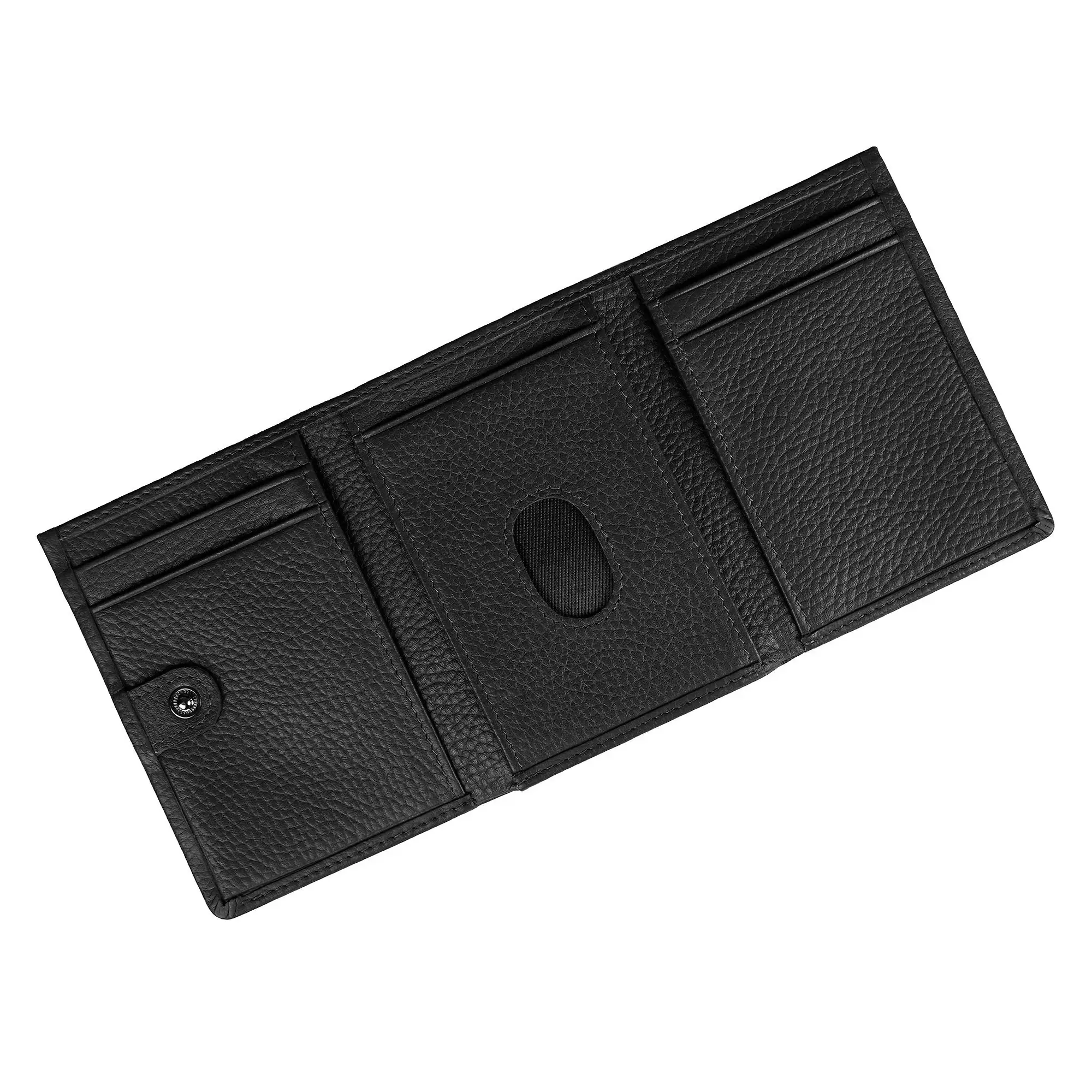 Product image 2 of 8 of Dents Men's Aire Pebble Grain Leather Trifold Wallet With RFID Blocking - Black