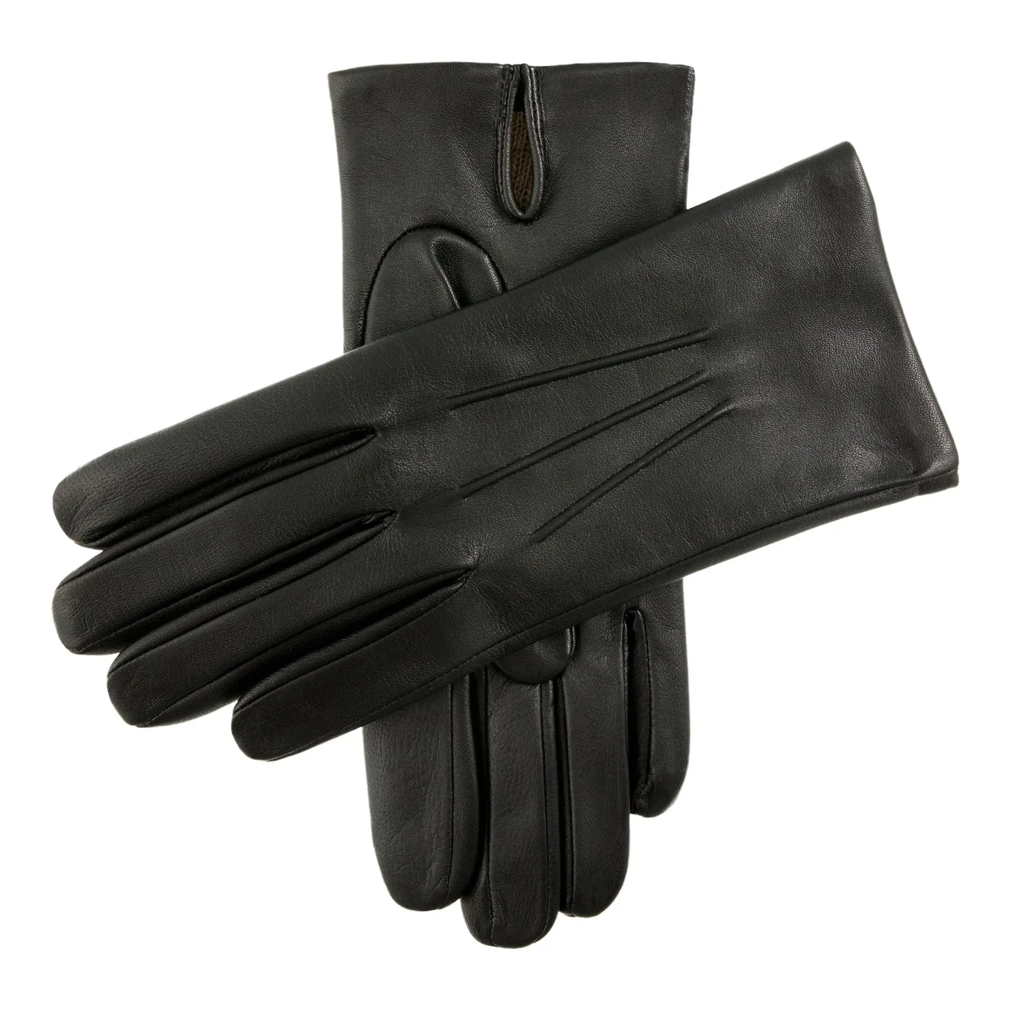 Product image 1 of 11 of Dents Men's Bath Three-Point Cashmere-Lined Leather Gloves - Black