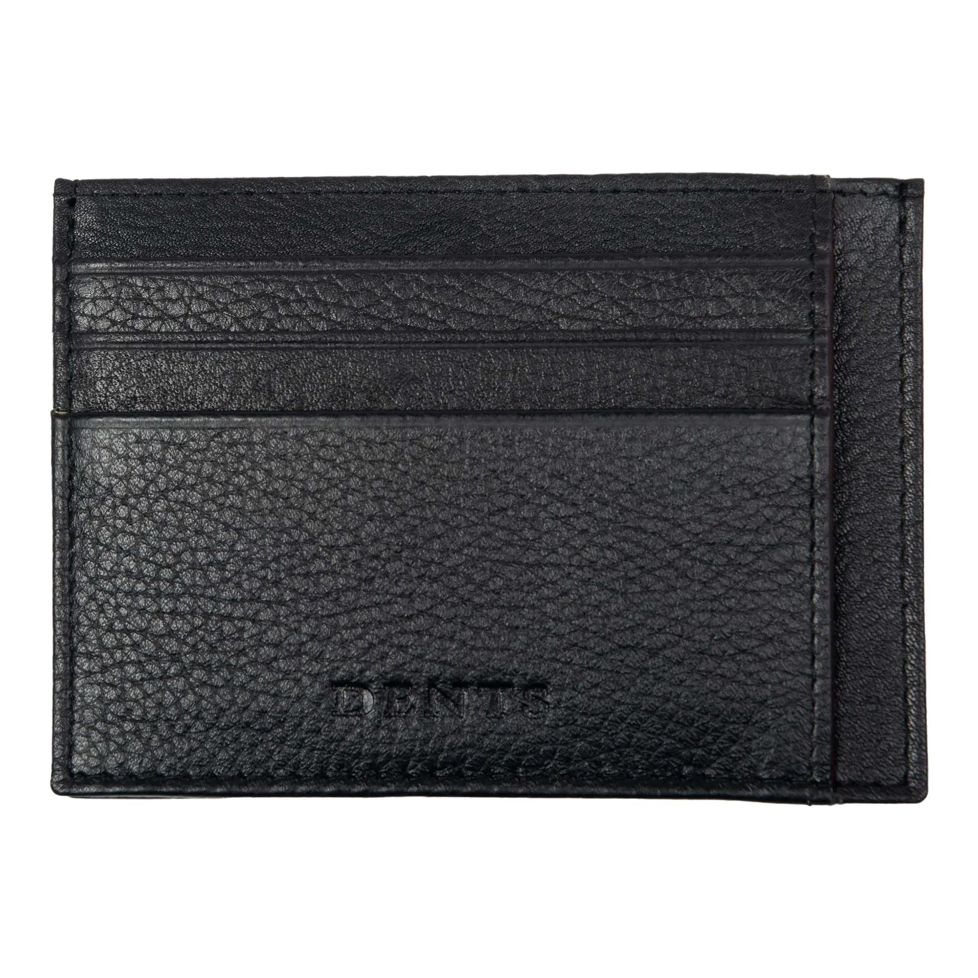 Product image 1 of 3 of Dents Men's Cherwell Pebble Grain Leather Card Holder With RFID Blocking - Black/Bordeaux