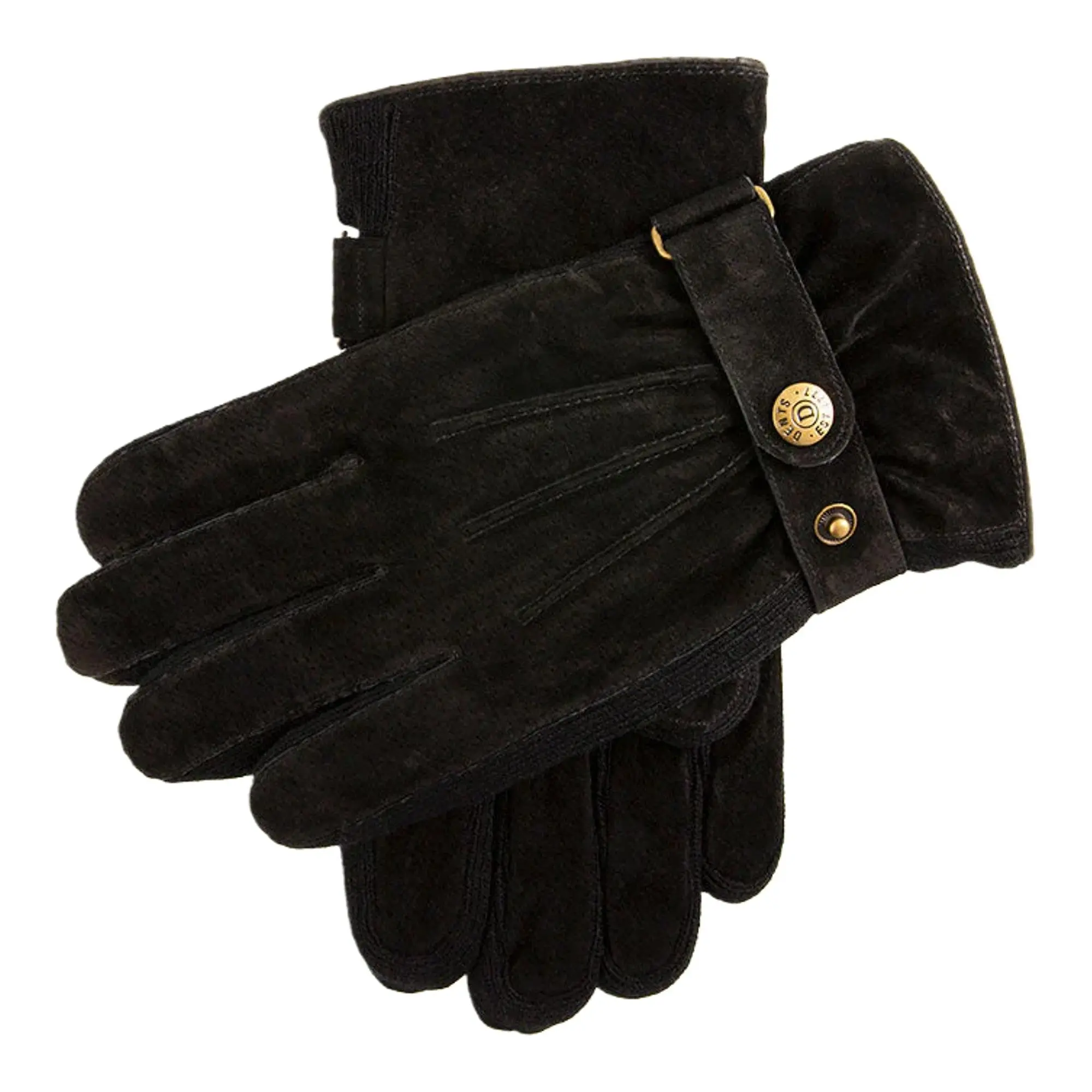 Product image 1 of 2 of Dents Men's Chester Three-Point Fleece-Lined Suede Gloves - Black