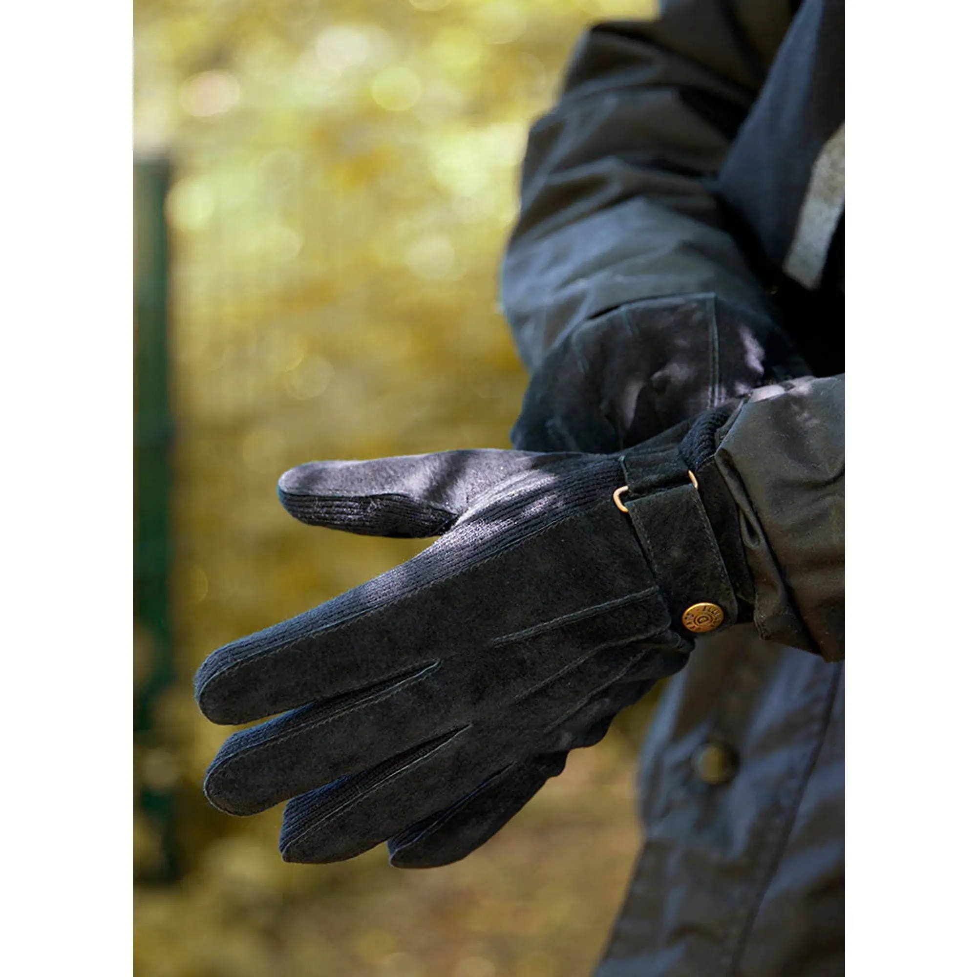 Product image 2 of 2 of Dents Men's Chester Three-Point Fleece-Lined Suede Gloves - Black