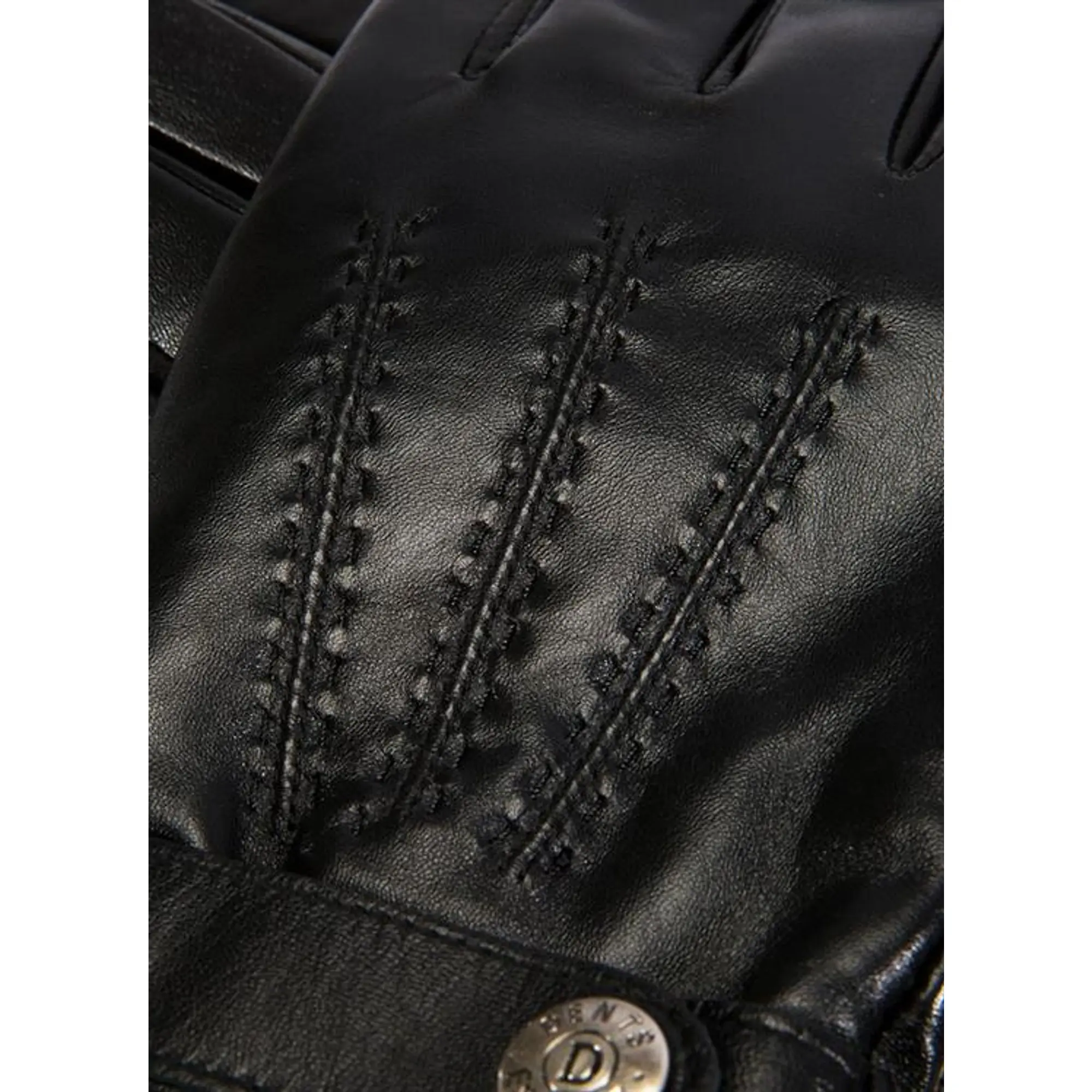 Product image 4 of 7 of Dents Men's Henley Touchscreen Three-Point Wool Blend-Lined Leather Gloves - Black