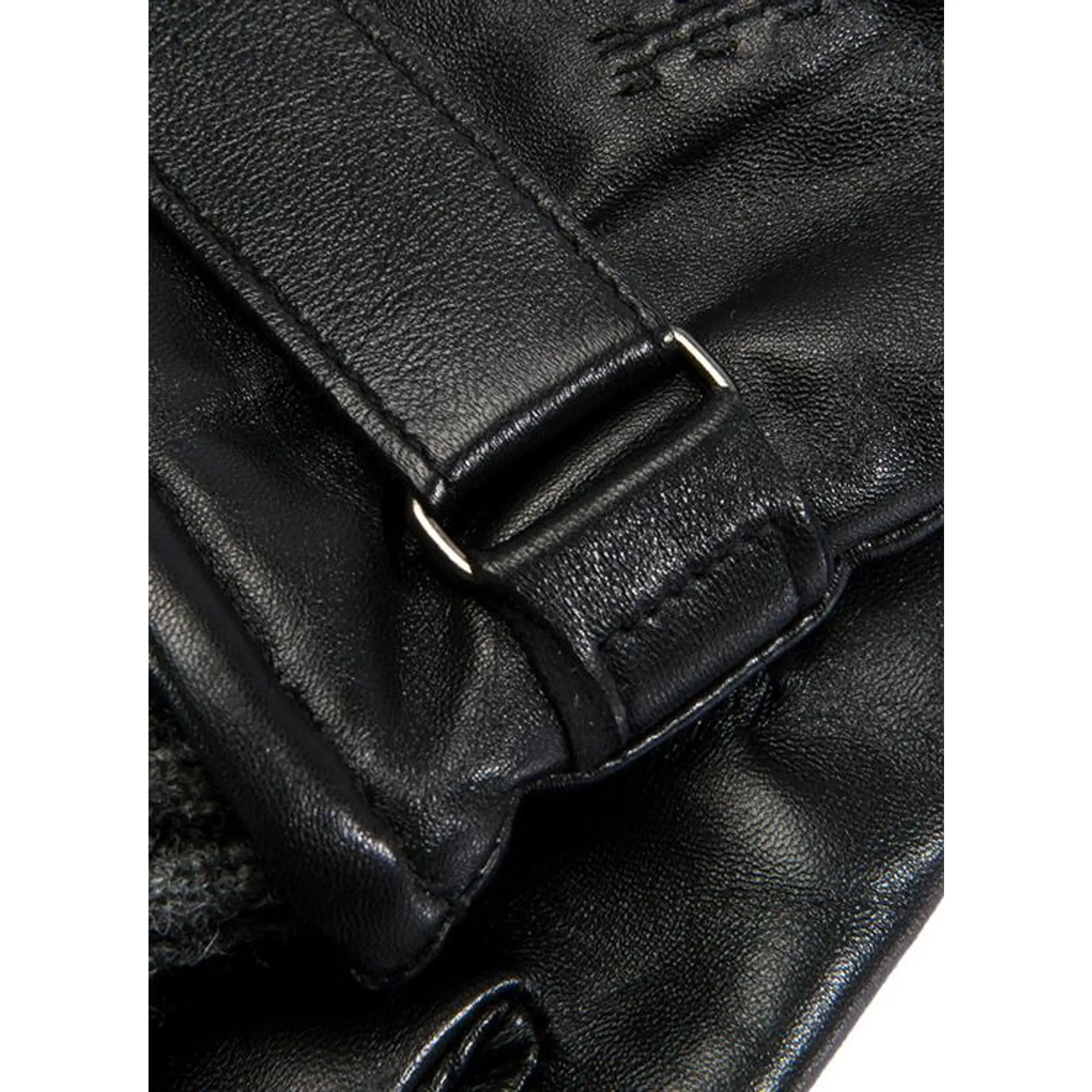 Product image 6 of 7 of Dents Men's Henley Touchscreen Three-Point Wool Blend-Lined Leather Gloves - Black