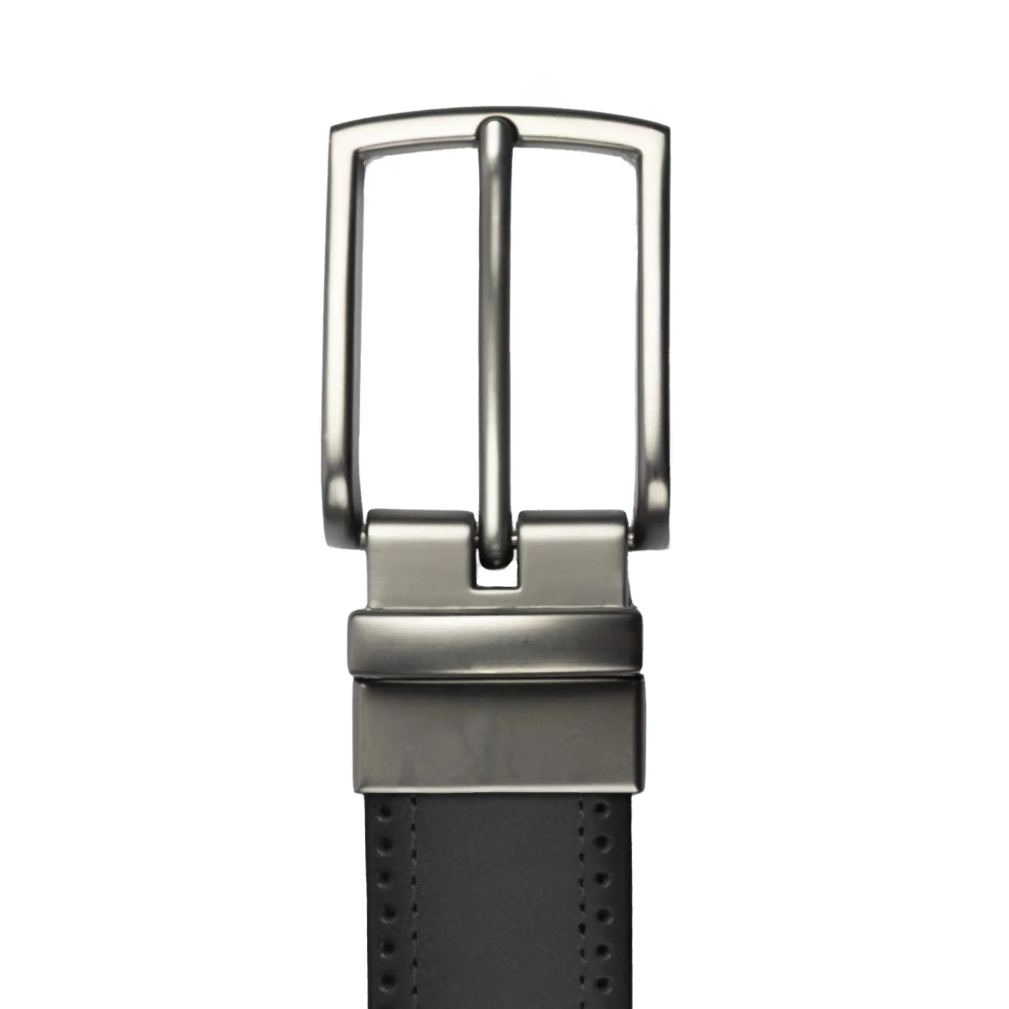 Product image 3 of 9 of Dents Men's Reversible Leather Belt With Gunmetal Buckle and Brogue Detail - Black/Tan