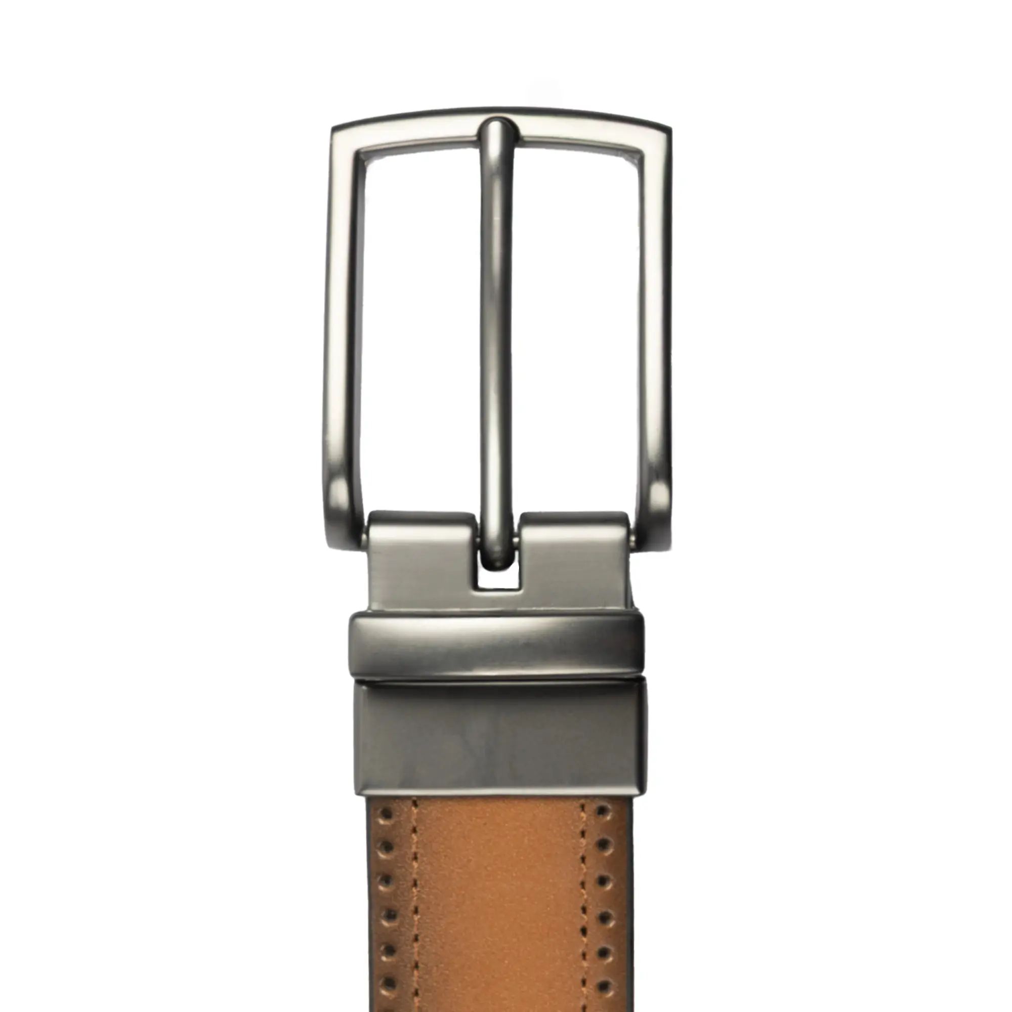 Product image 6 of 9 of Dents Men's Reversible Leather Belt With Gunmetal Buckle and Brogue Detail - Black/Tan