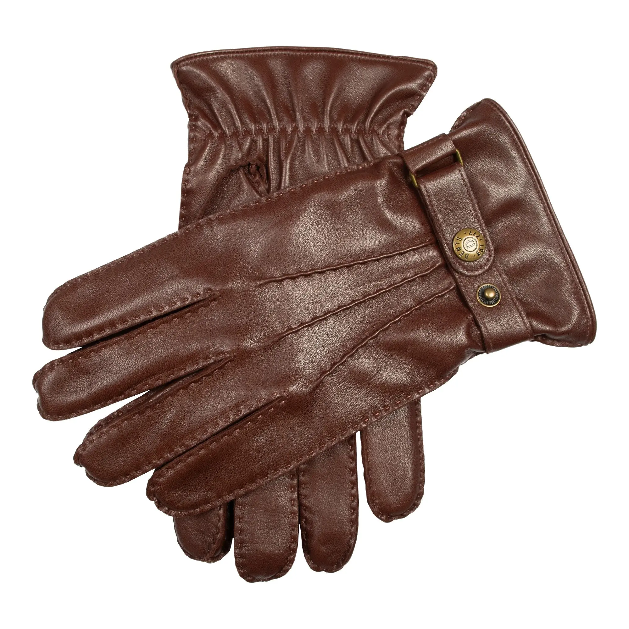 Product image 1 of 12 of Dents Men's Tetbury Handsewn Three-Point Wool and Cashmere Blend-Lined Leather Gloves - Chestnut