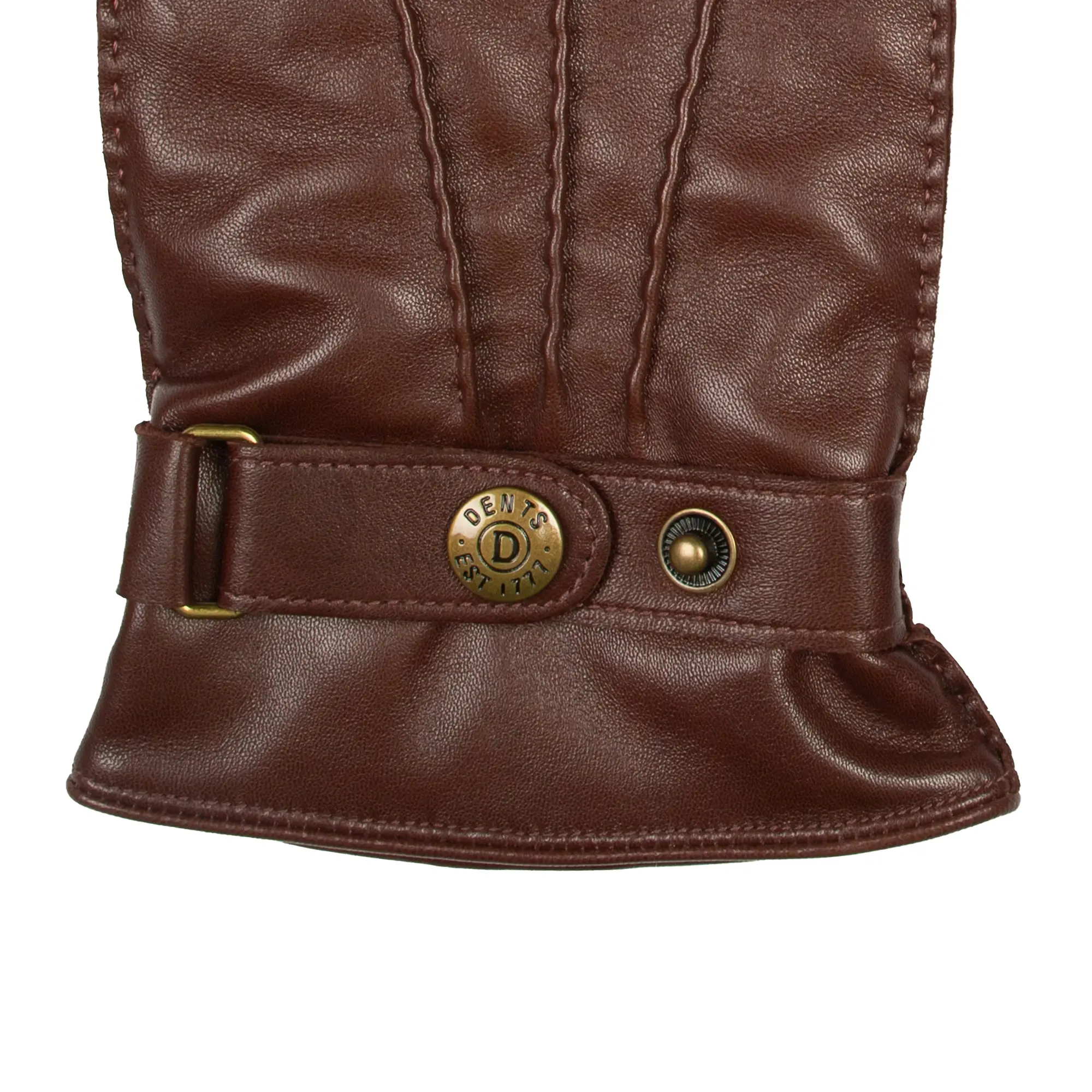 Product image 6 of 12 of Dents Men's Tetbury Handsewn Three-Point Wool and Cashmere Blend-Lined Leather Gloves - Chestnut