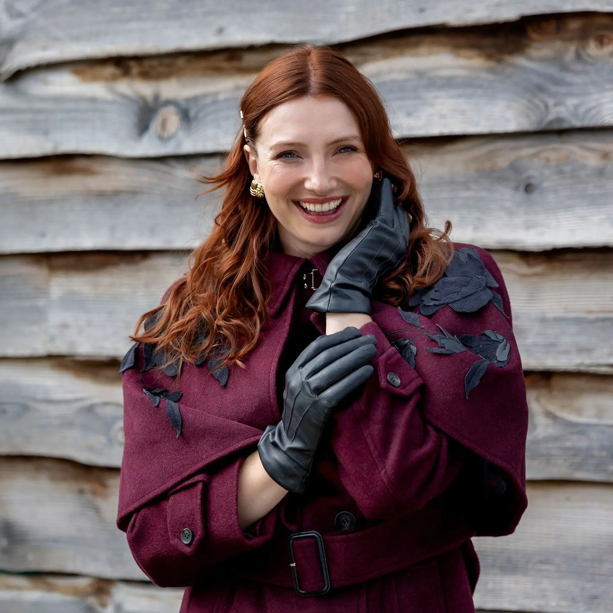 Product image 2 of 12 of Dents Women's Emma Three-Point Lined Leather Gloves - Black