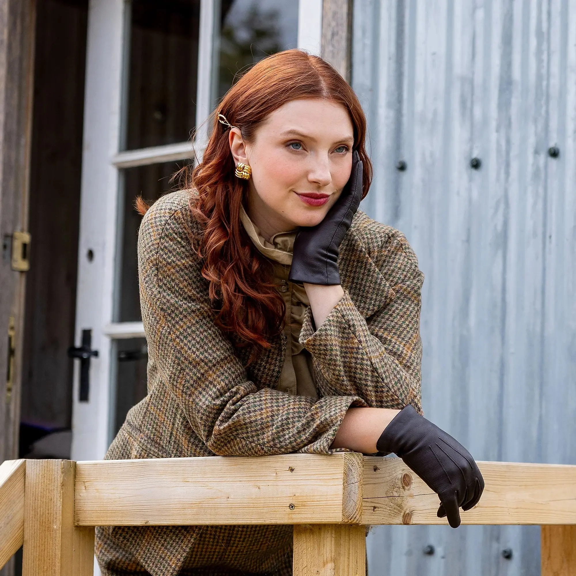 Product image 2 of 12 of Dents Women's Emma Three-Point Lined Leather Gloves - Mocca