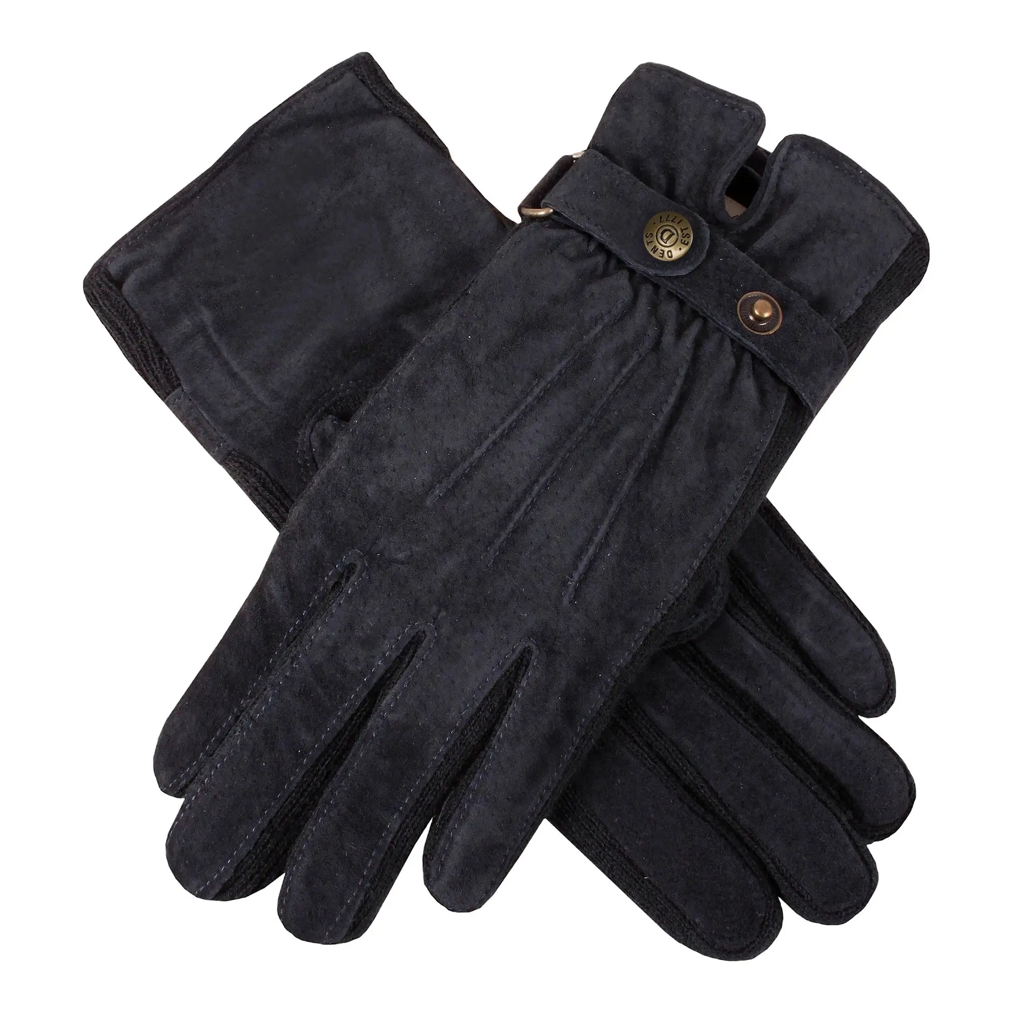 Product image 1 of 12 of Dents Women's Laura Three-Point Fleece-Lined Suede Gloves - Navy