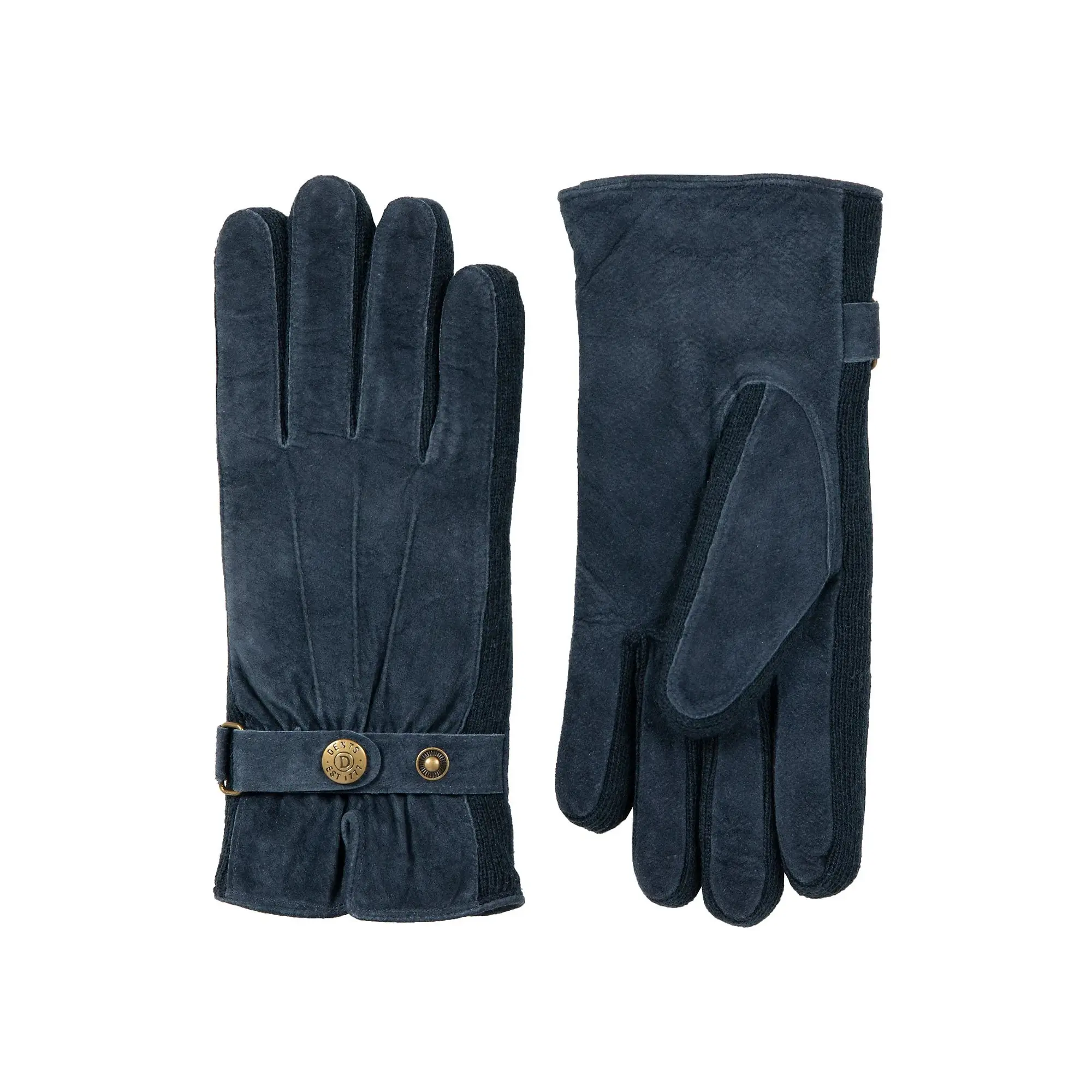 Product image 4 of 12 of Dents Women's Laura Three-Point Fleece-Lined Suede Gloves - Navy
