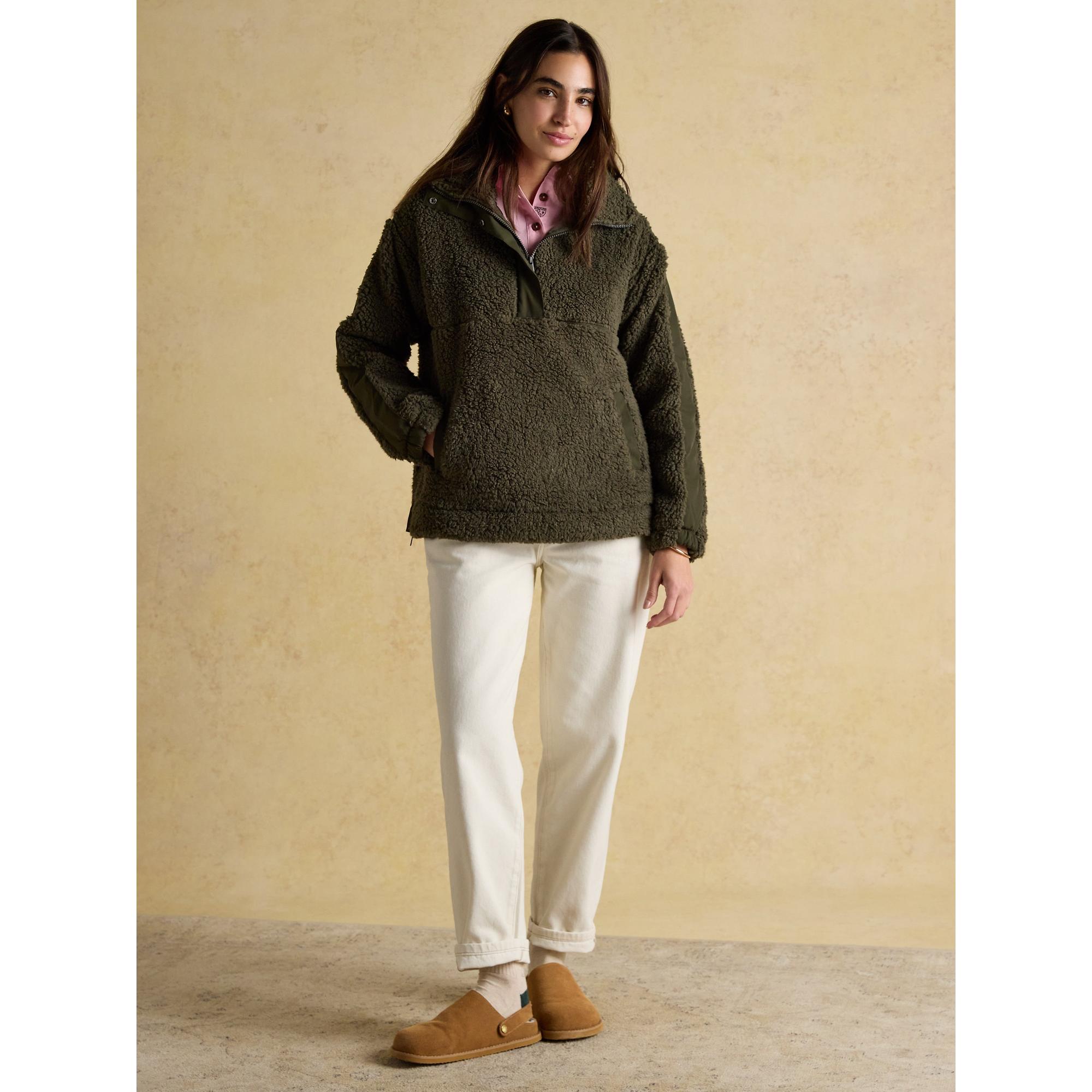 Joules Women's Tilly Quarter Zip Fleece - Green | British Attire