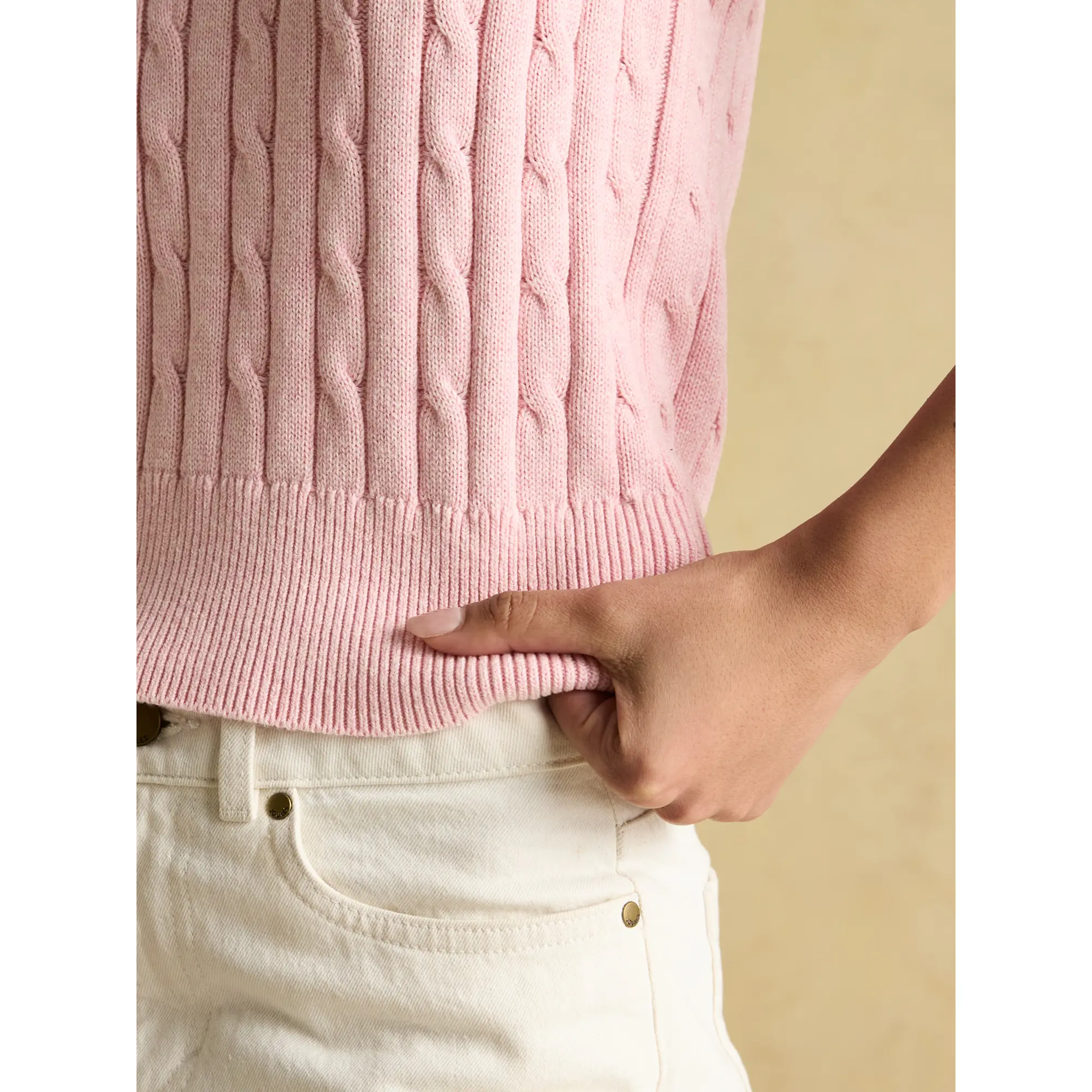 Product image 6 of 6 of Joules Women's Janey Collar Cable Knit Tank - Pink