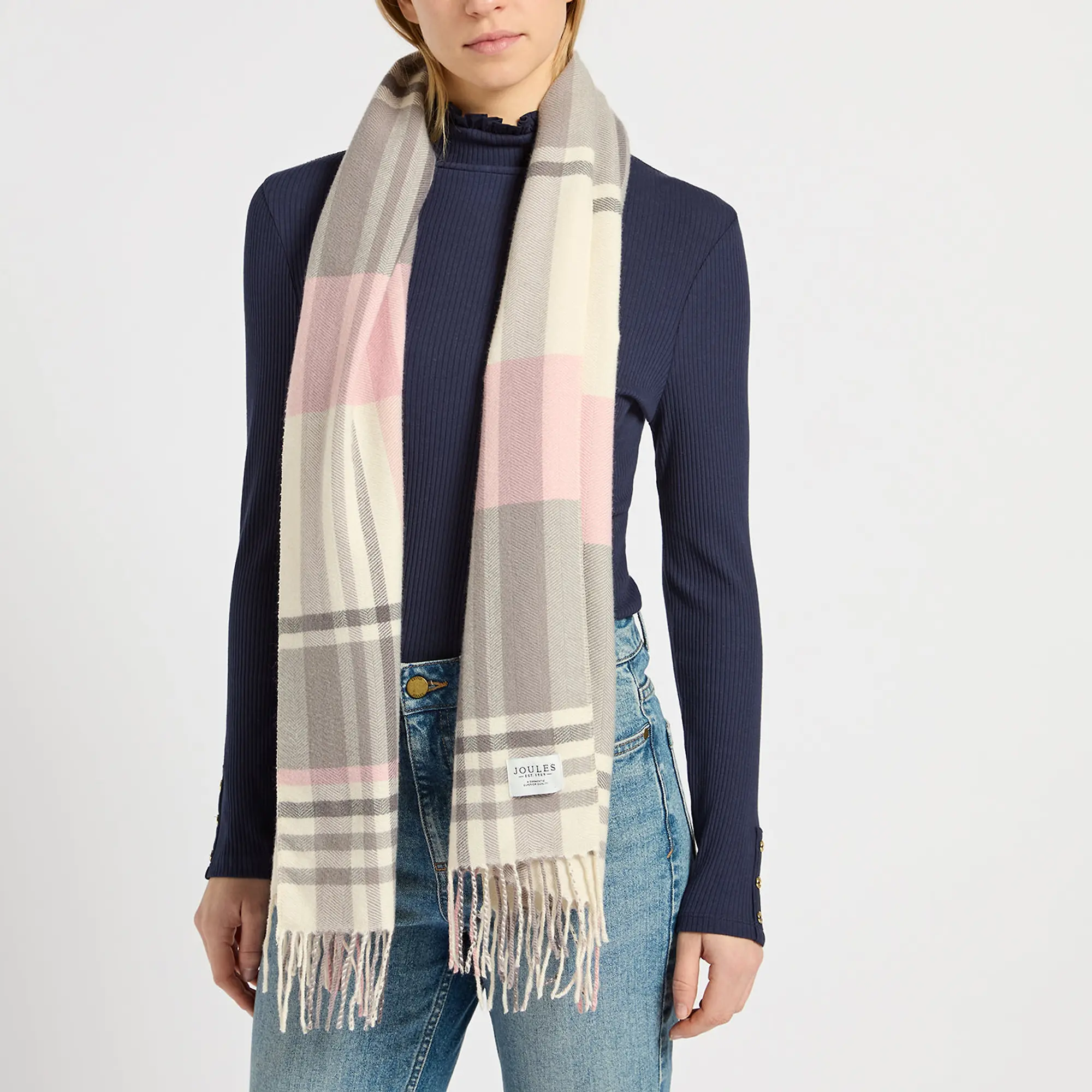 Product image 4 of 4 of Joules Women's Langtree Scarf - Pink/Grey