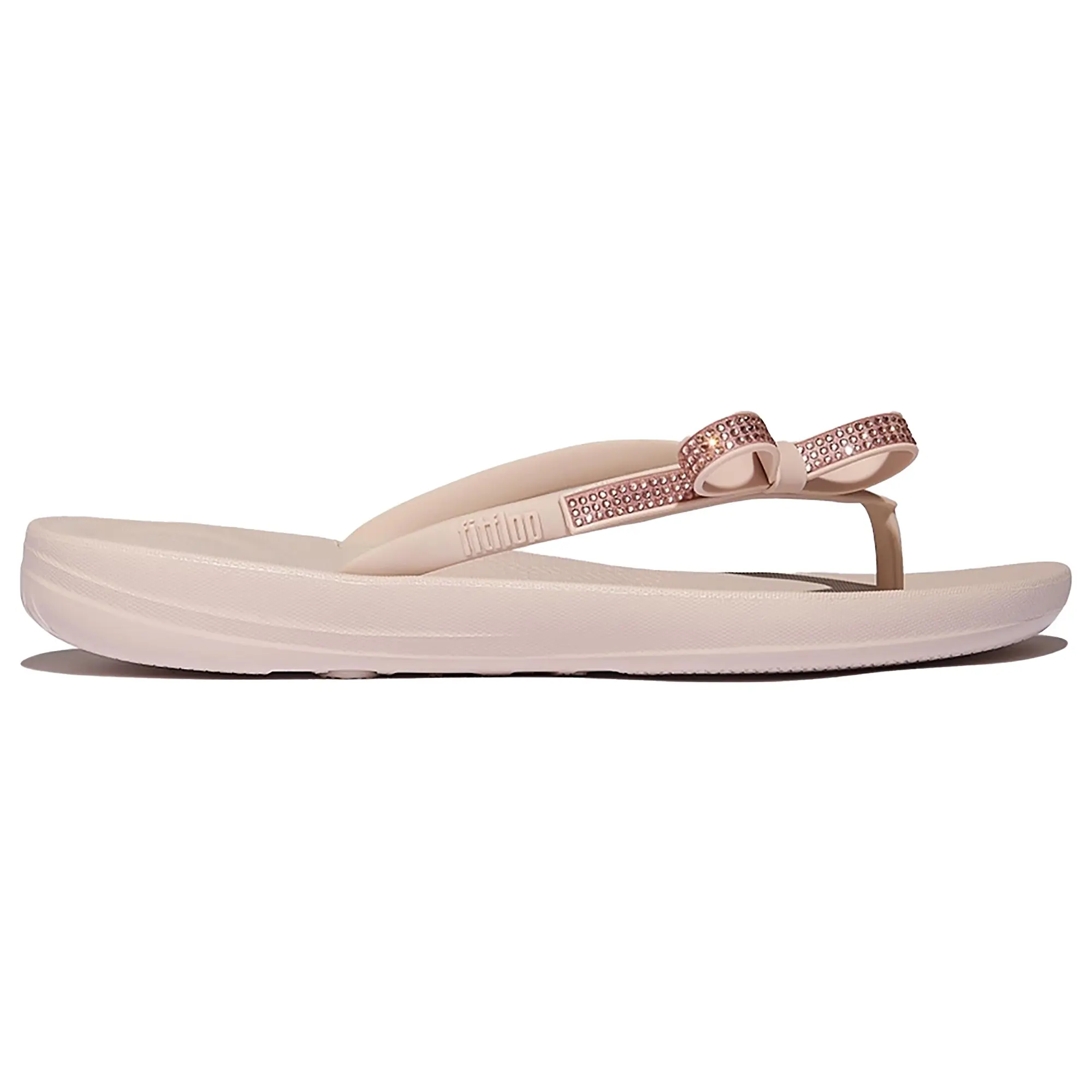 Product image 1 of 11 of FitFlop Women's iQUSHION Glitz-Bow Flip Flops - Nude Rose