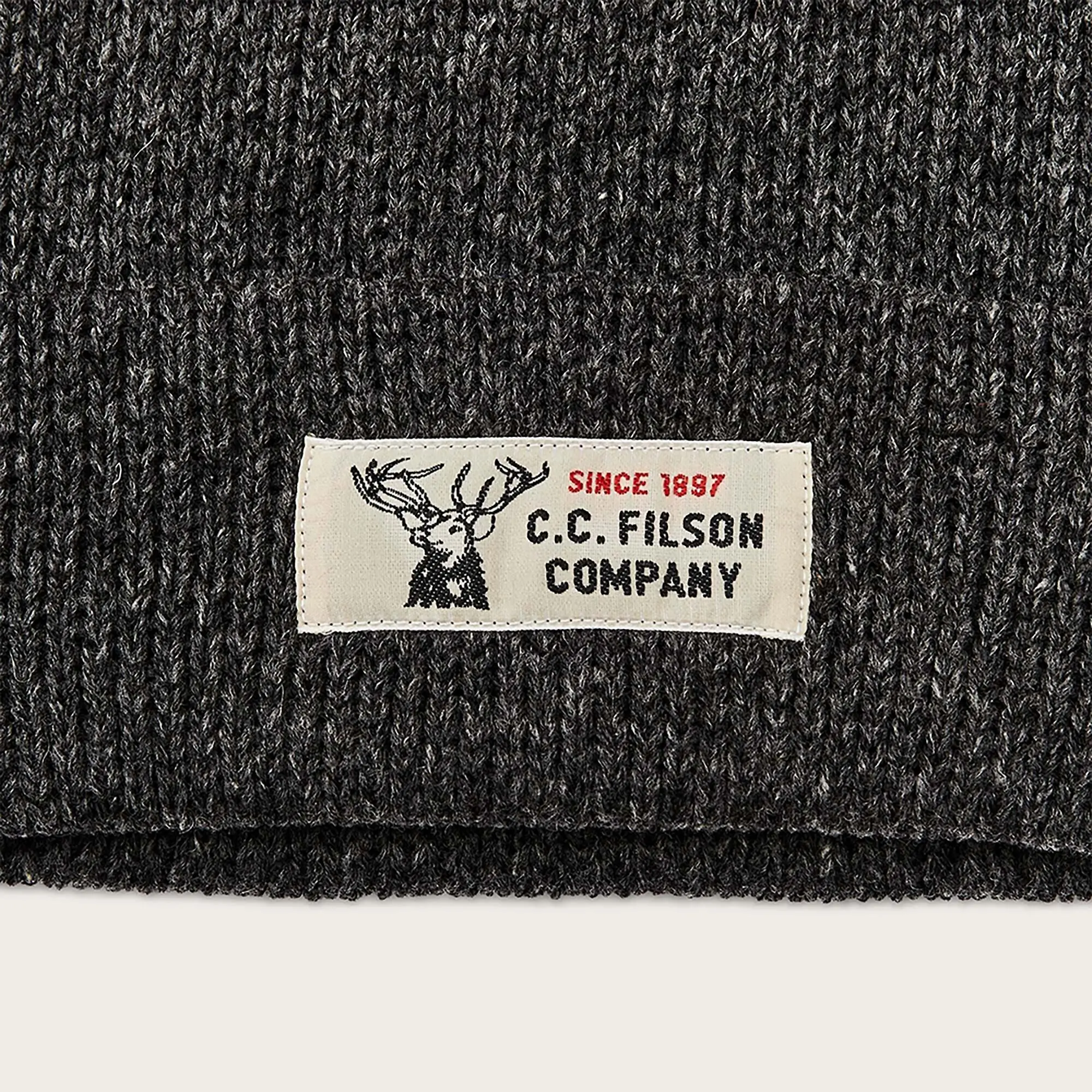 Product image 2 of 3 of Filson Lined Ragg Wool Beanie - Charcoal / Black