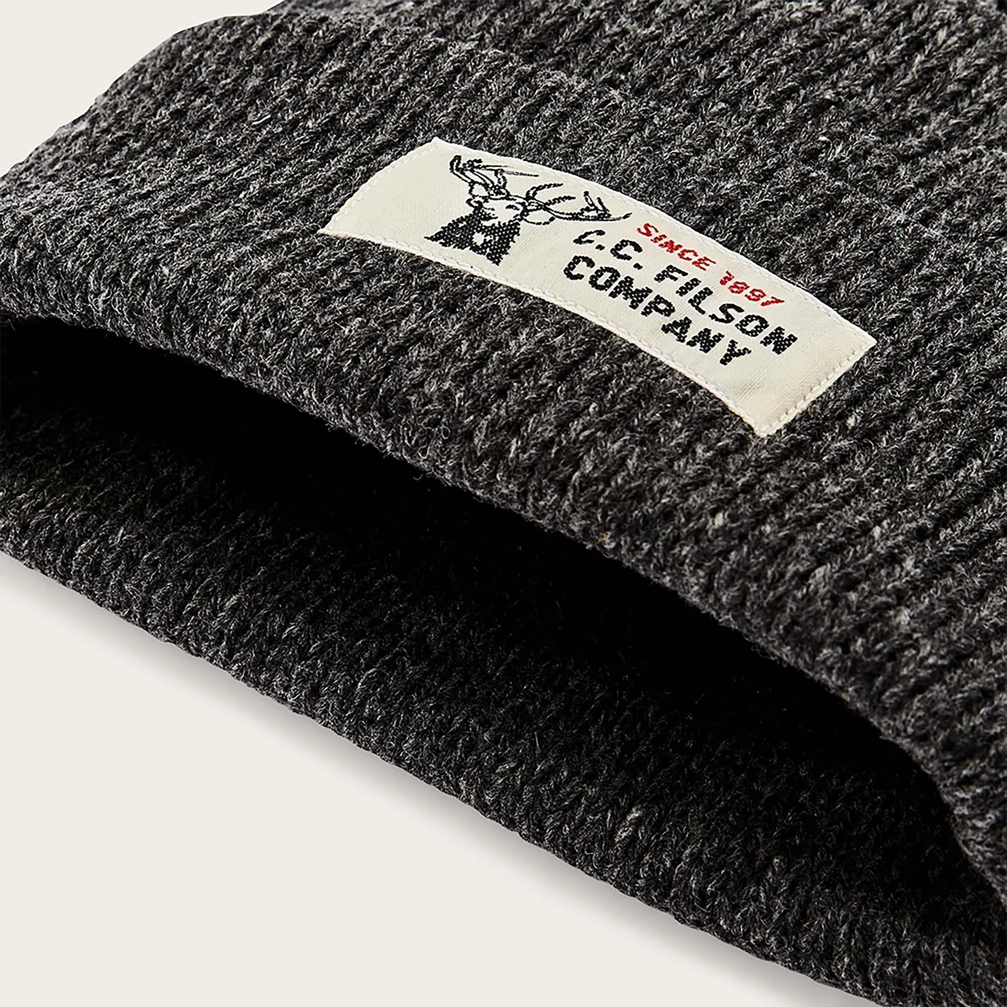 Product image 3 of 3 of Filson Lined Ragg Wool Beanie - Charcoal / Black