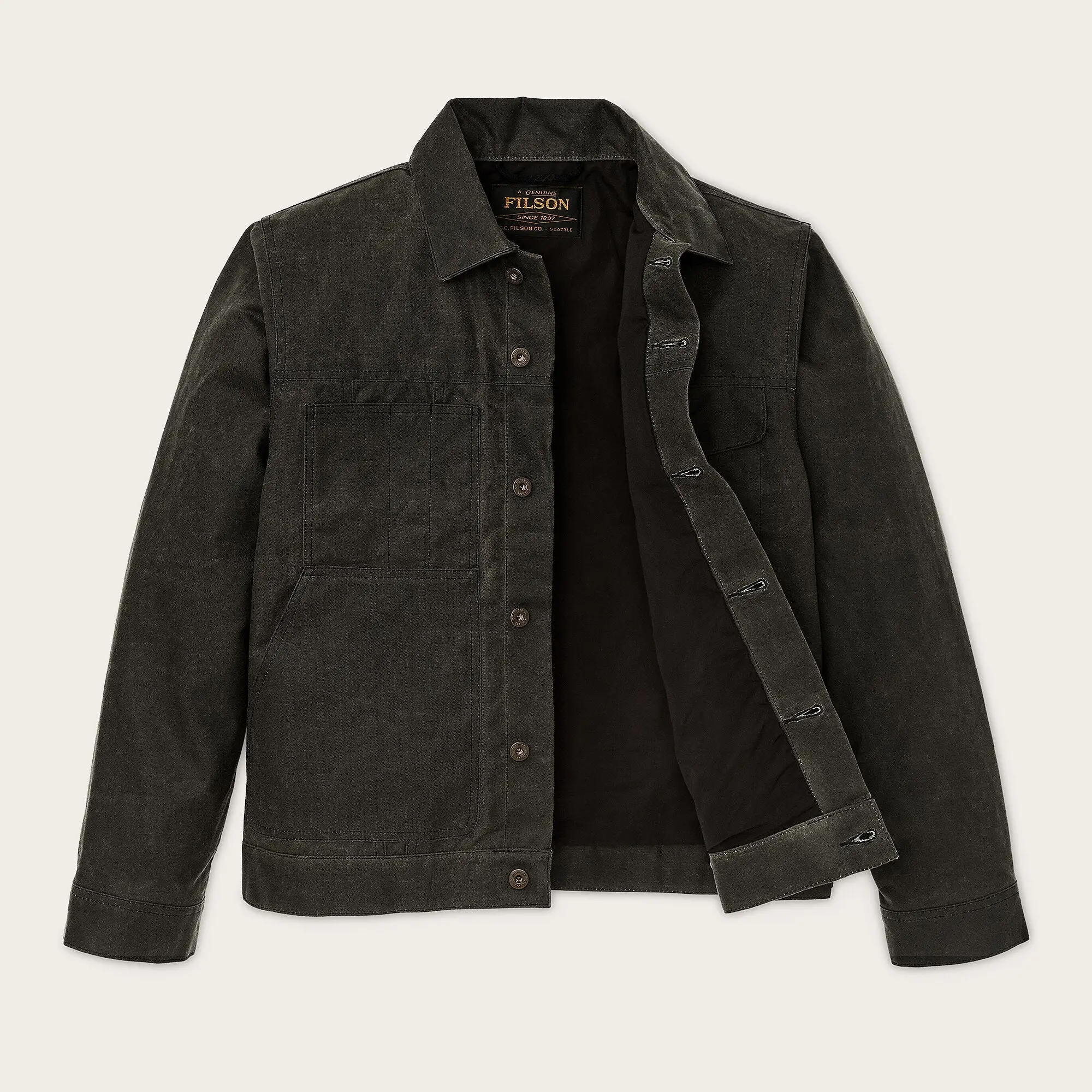 Product image 3 of 5 of Filson Men's Tin Cloth Short Lined Cruiser Jacket - Beluga