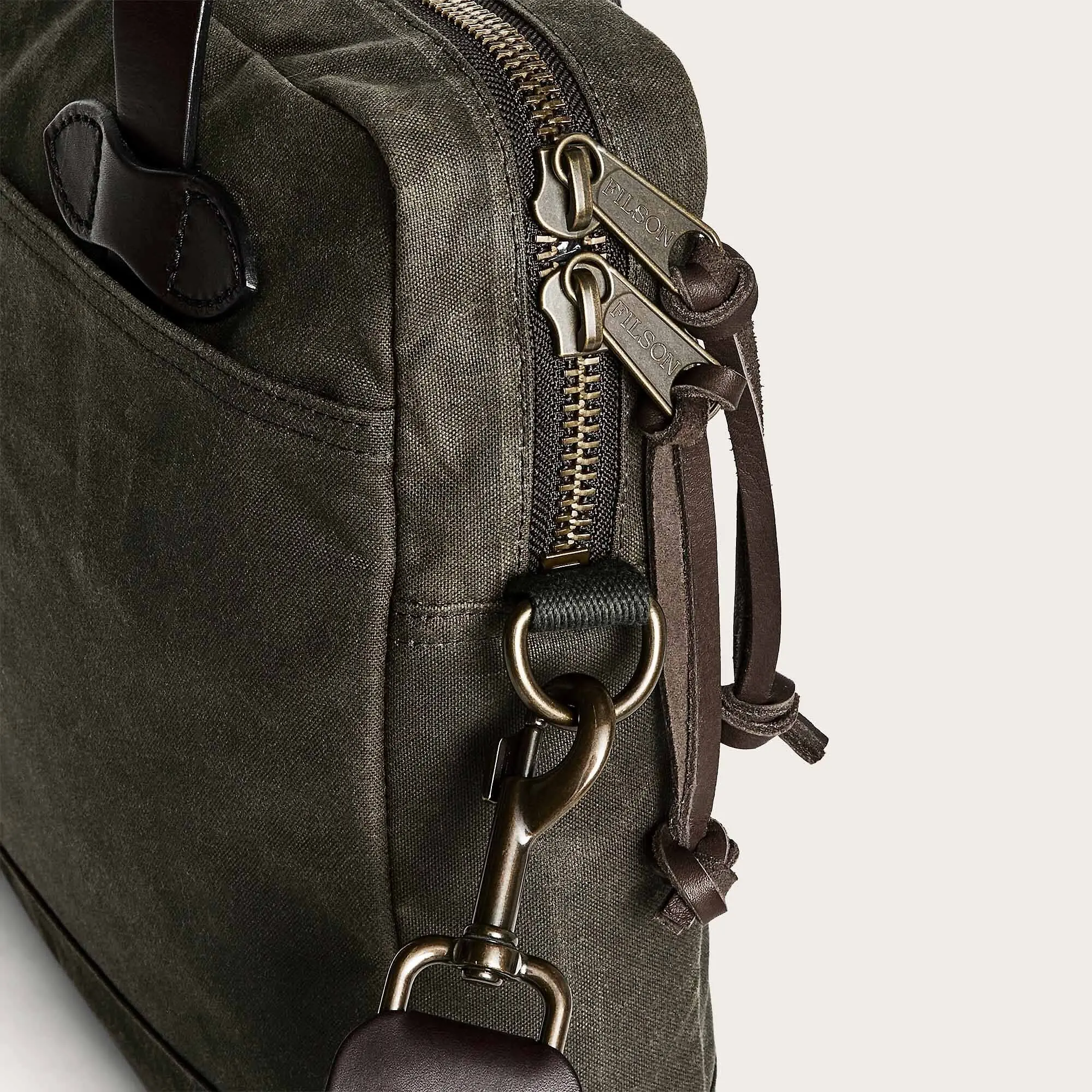 Product image 7 of 9 of Filson Tin Cloth Compact Briefcase - Otter Green