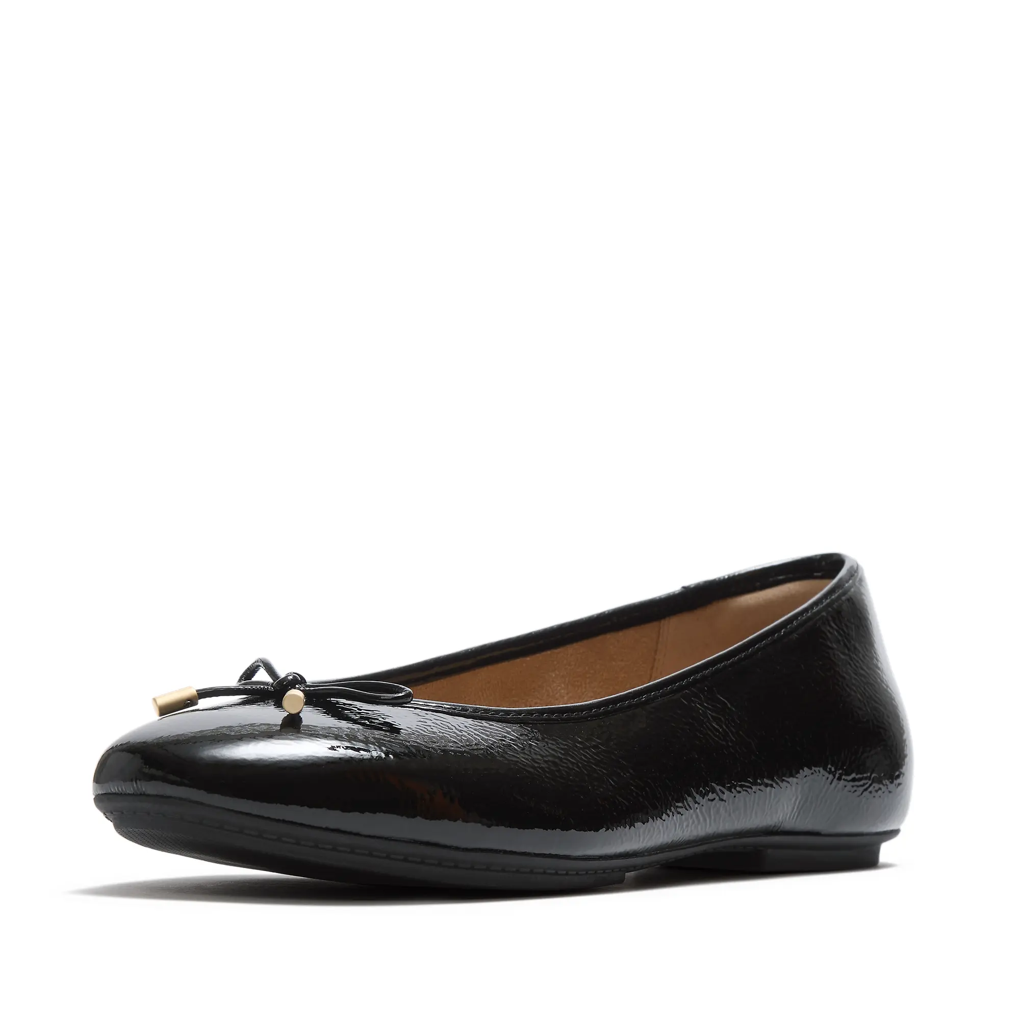 Product image 5 of 7 of FitFlop Women's Delicato Bow Textured Patent-Leather Ballet Flats - Black