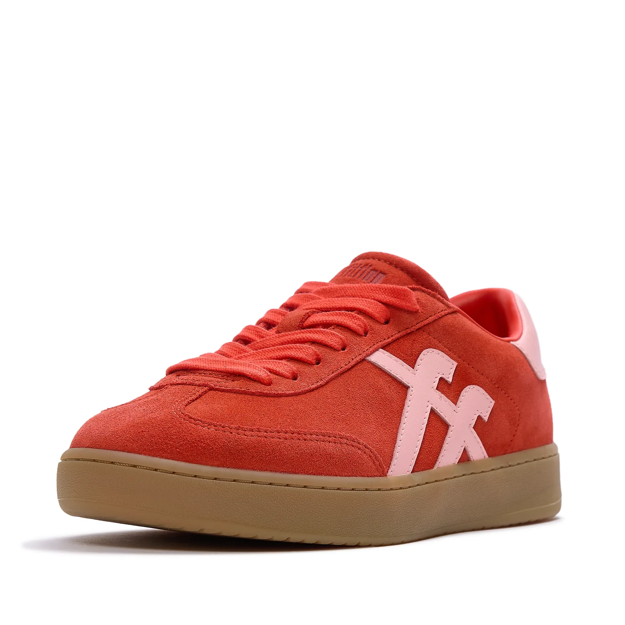 Product image 6 of 10 of FitFlop Women's The Dash FF T-Toe Suede Trainers - Cherry Tomato / Warm Pink
