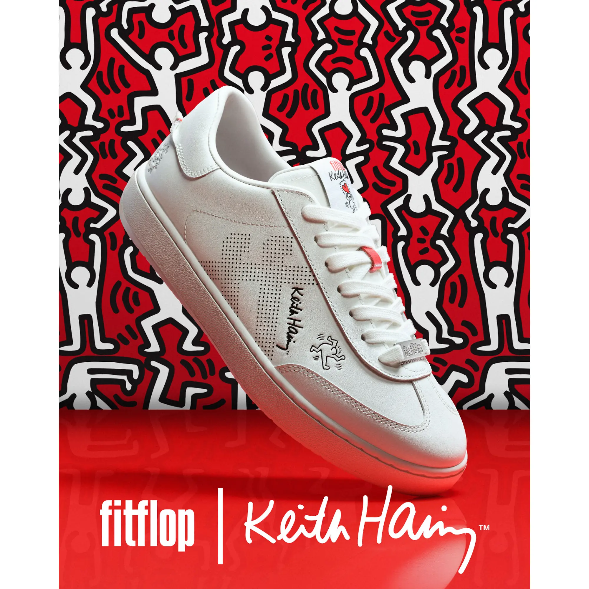 Product image 1 of 9 of FitFlop x Keith Haring Women's The Dash FF Trainers - Urban White