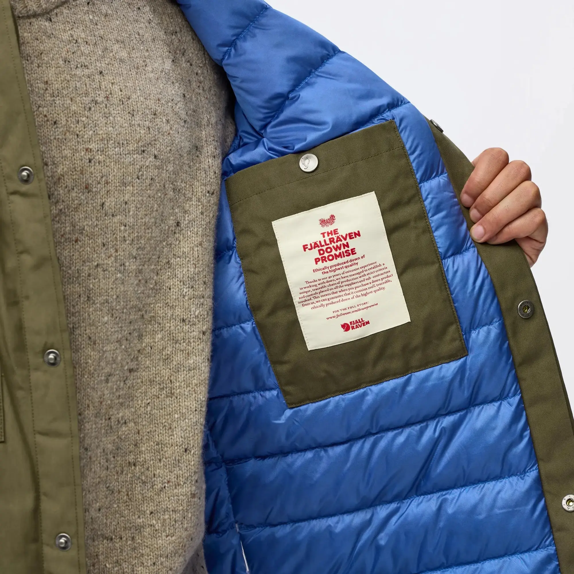 Product image 10 of 13 of Fjällräven Men's Övik Down Shirt Jacket - Laurel Green
