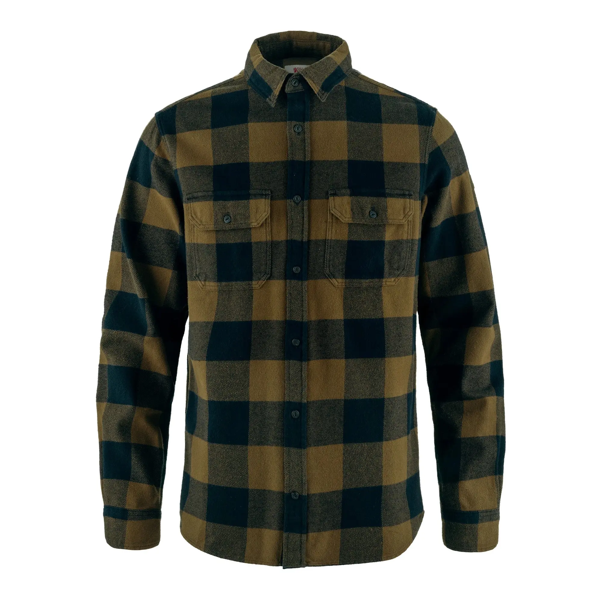 Product image 1 of 6 of Fjällräven Men's Övik Heavy Flannel Shirt - Wood Brown-Dark Navy