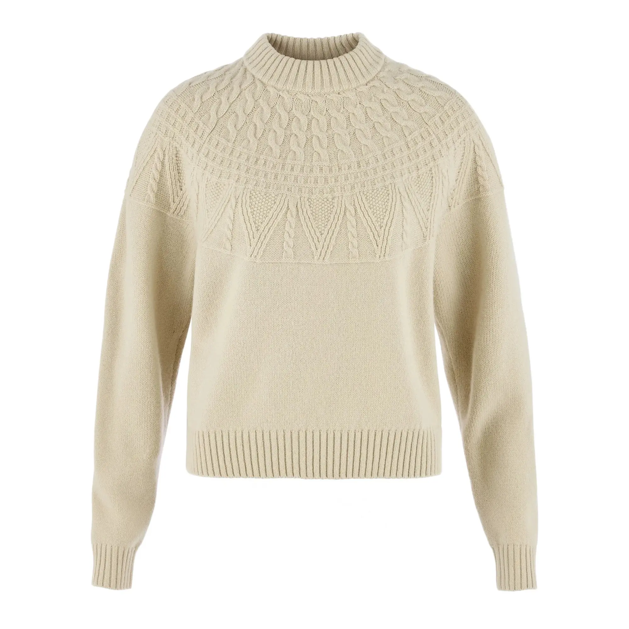Product image 1 of 6 of Fjällräven Women's Övik Solid Jacquard Knit - Light Beige