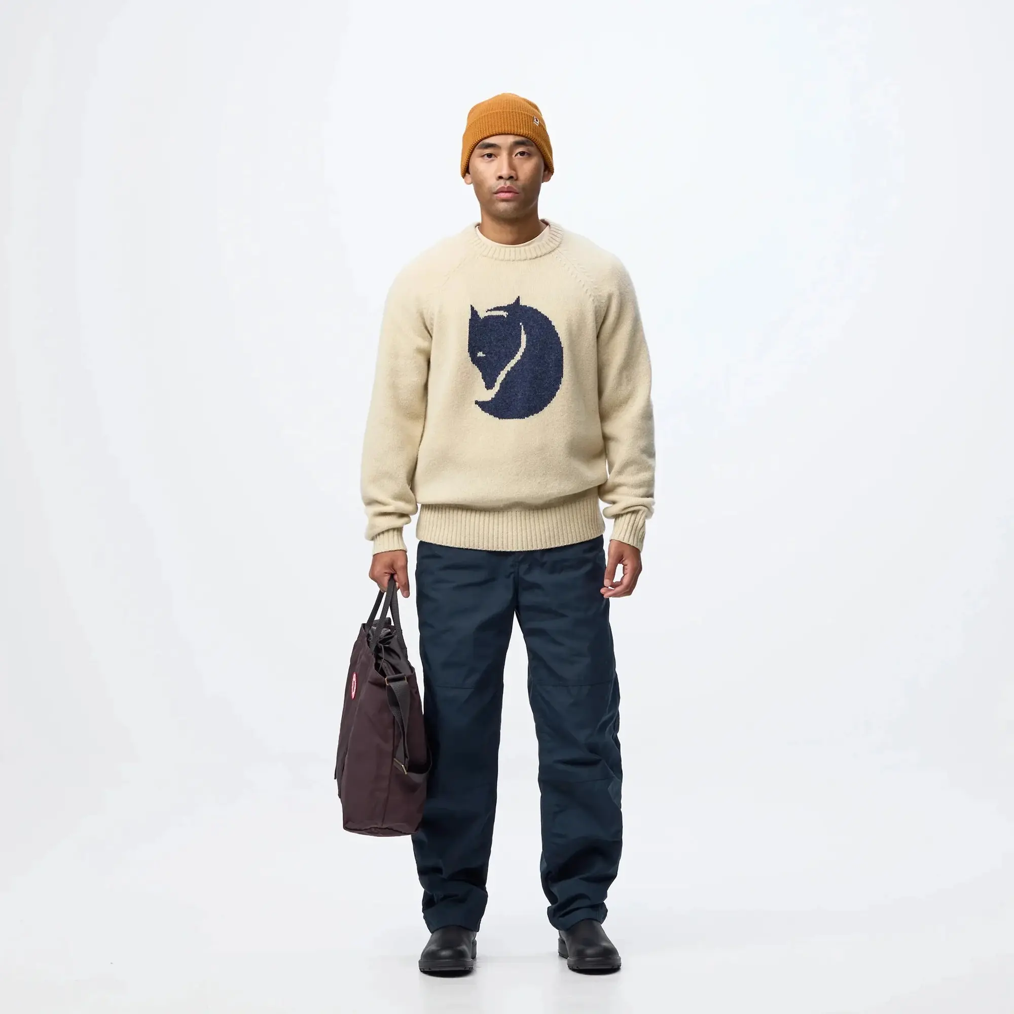 Product image 3 of 10 of Fjällräven Men's Fjällräven Logo Knit Sweater - Dark Navy