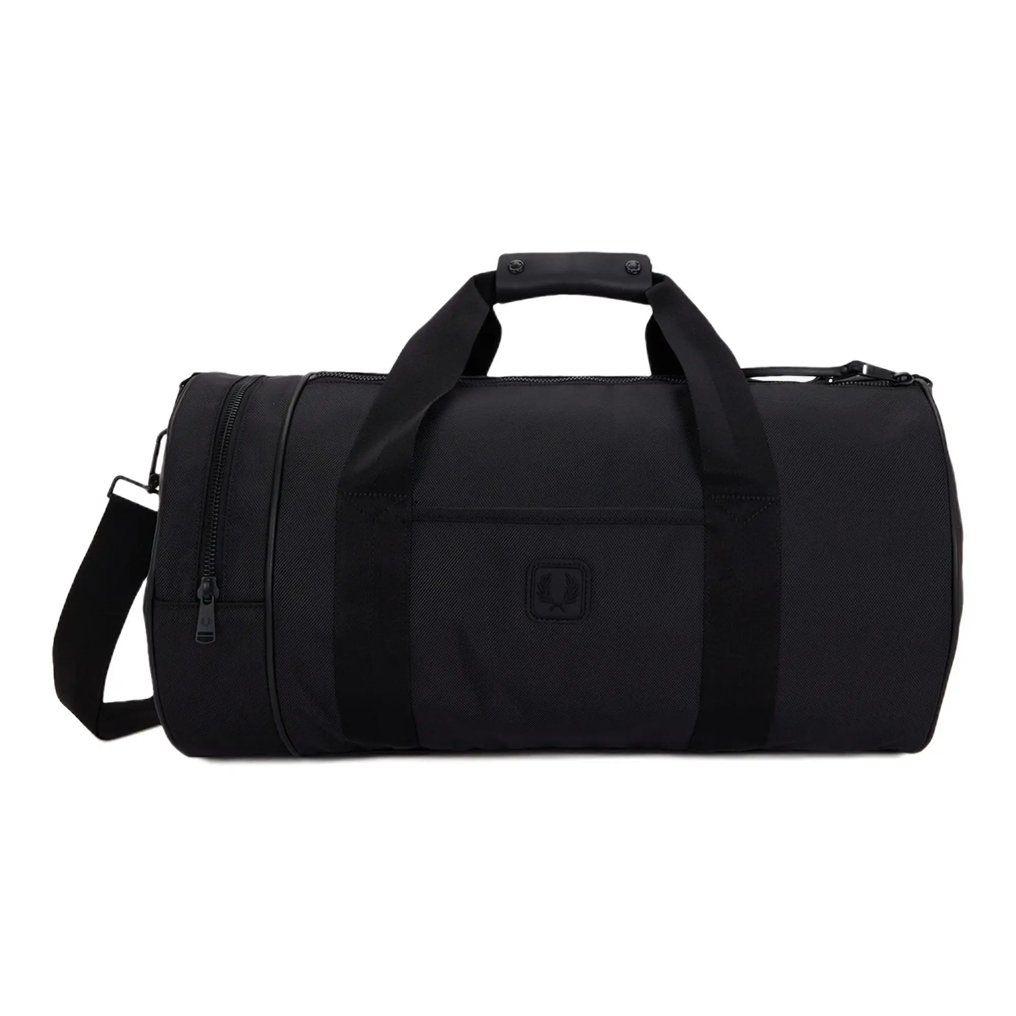 Product image 1 of 8 of Fred Perry Leather Patch Barrel Bag - Black