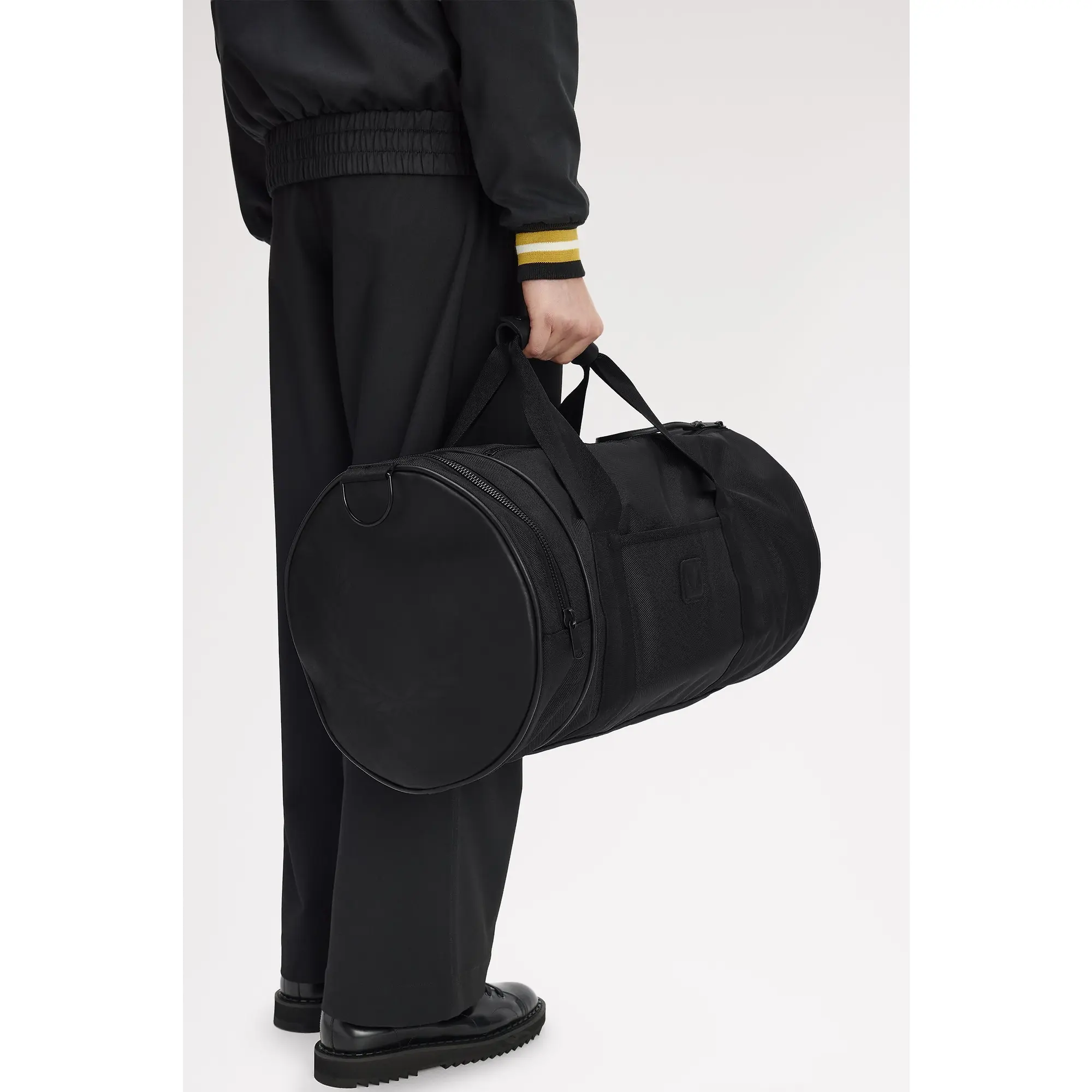 Product image 3 of 8 of Fred Perry Leather Patch Barrel Bag - Black