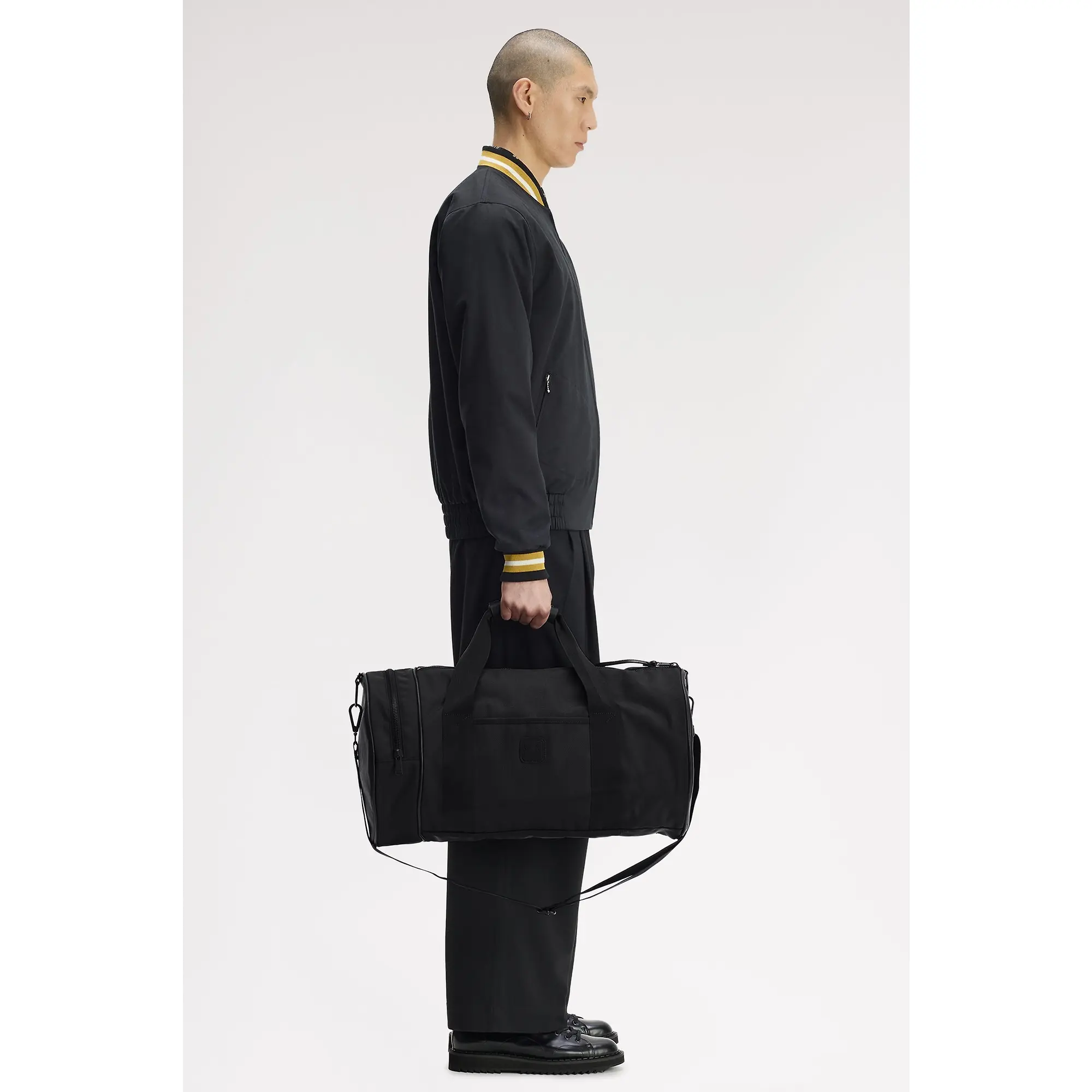 Product image 4 of 8 of Fred Perry Leather Patch Barrel Bag - Black
