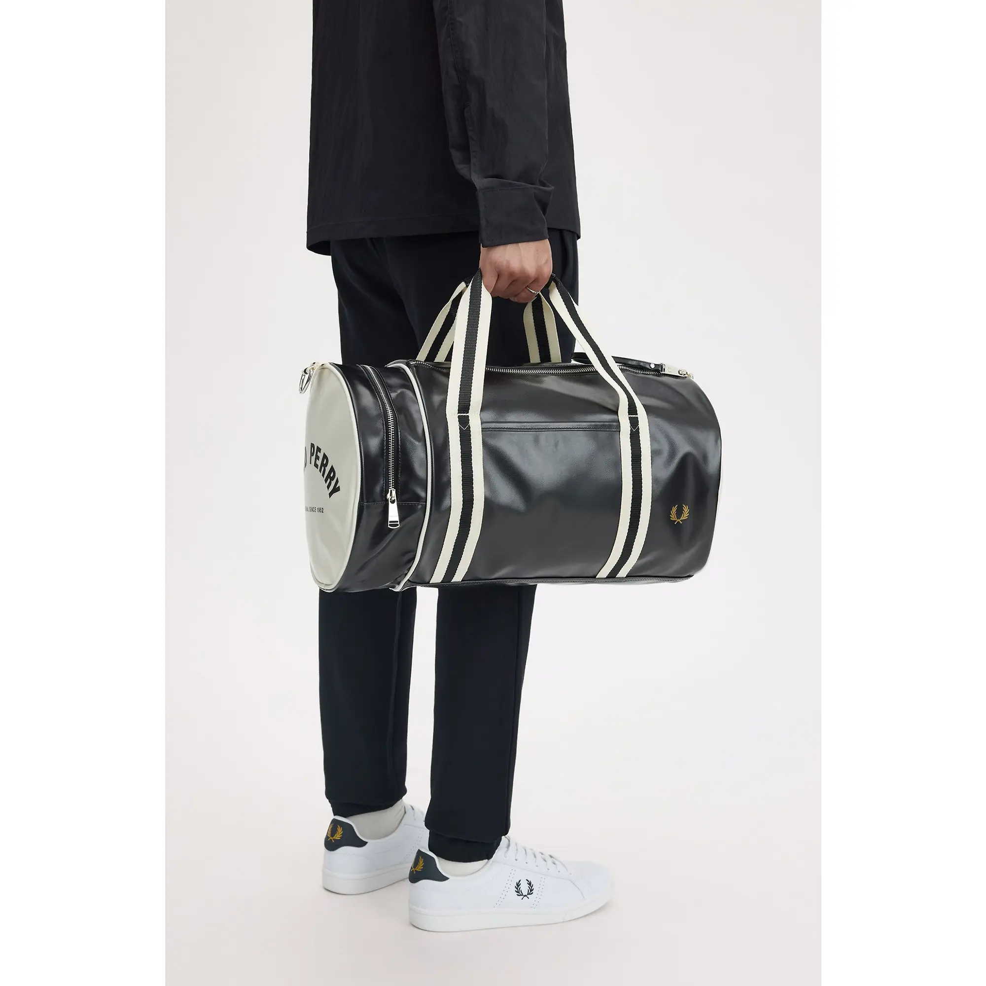 Product image 3 of 8 of Fred Perry Classic Barrel Bag - Black / Ecru