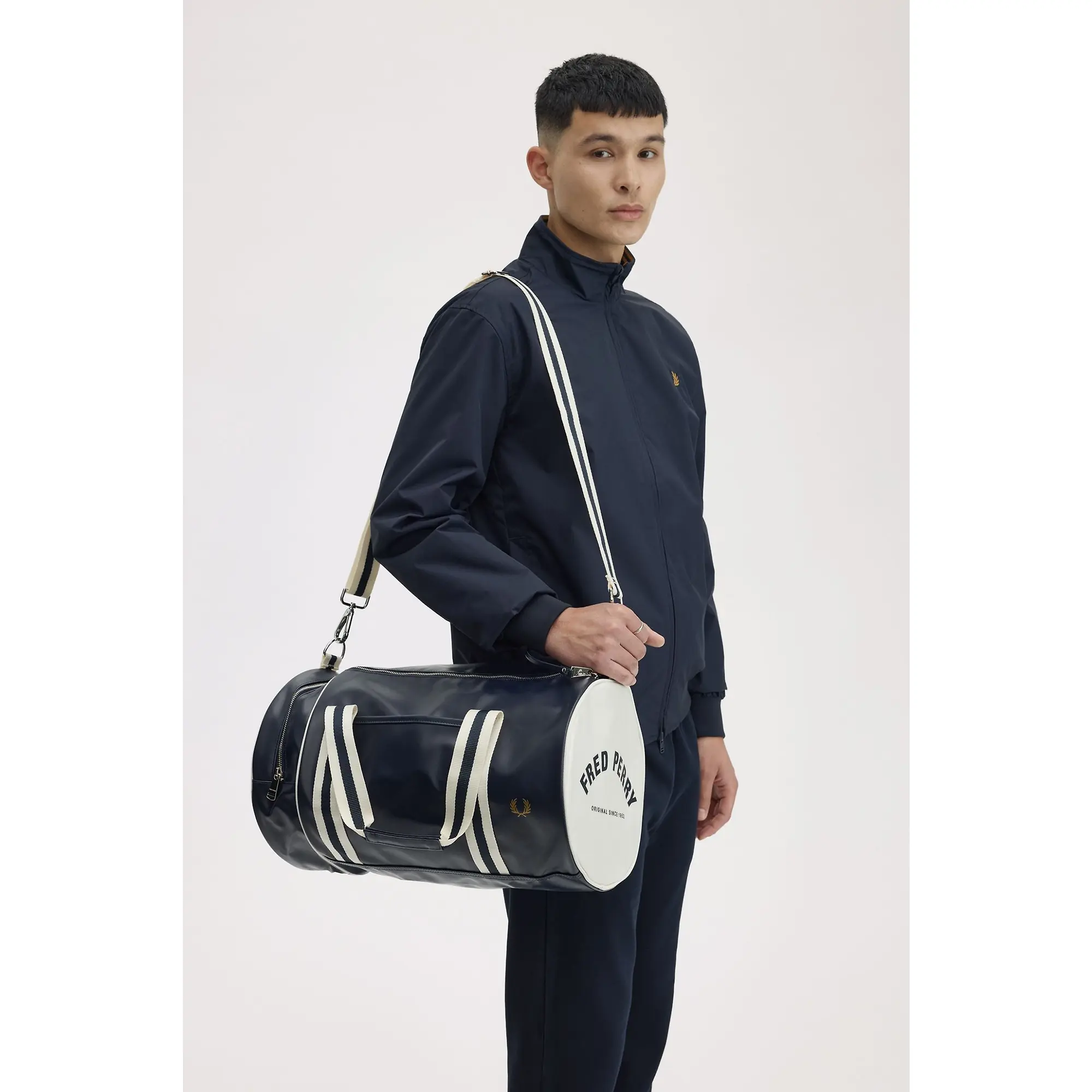 Product image 2 of 8 of Fred Perry Classic Barrel Bag - Navy Ecru