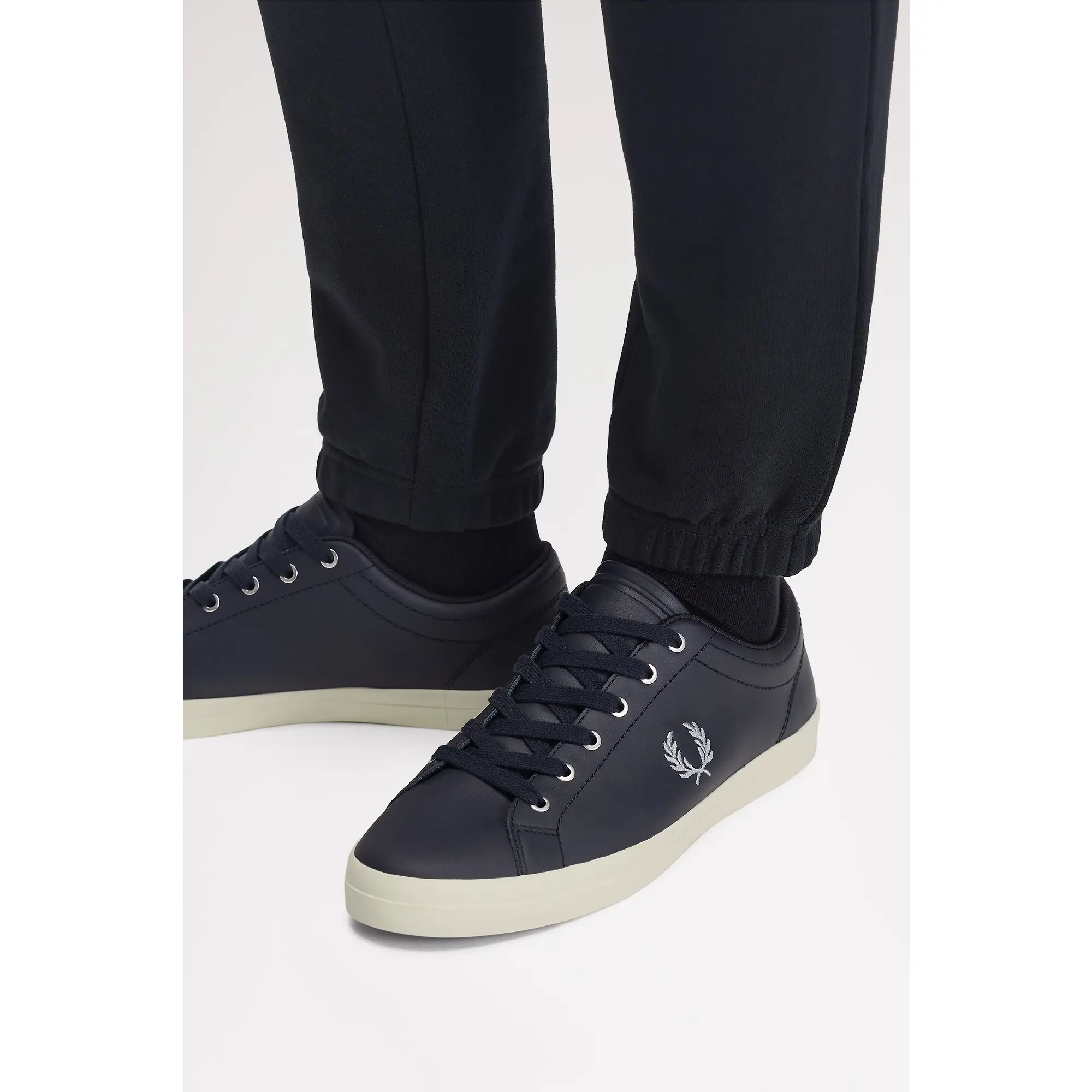 Product image 4 of 9 of Fred Perry Men's Baseline Leather Trainers - Navy