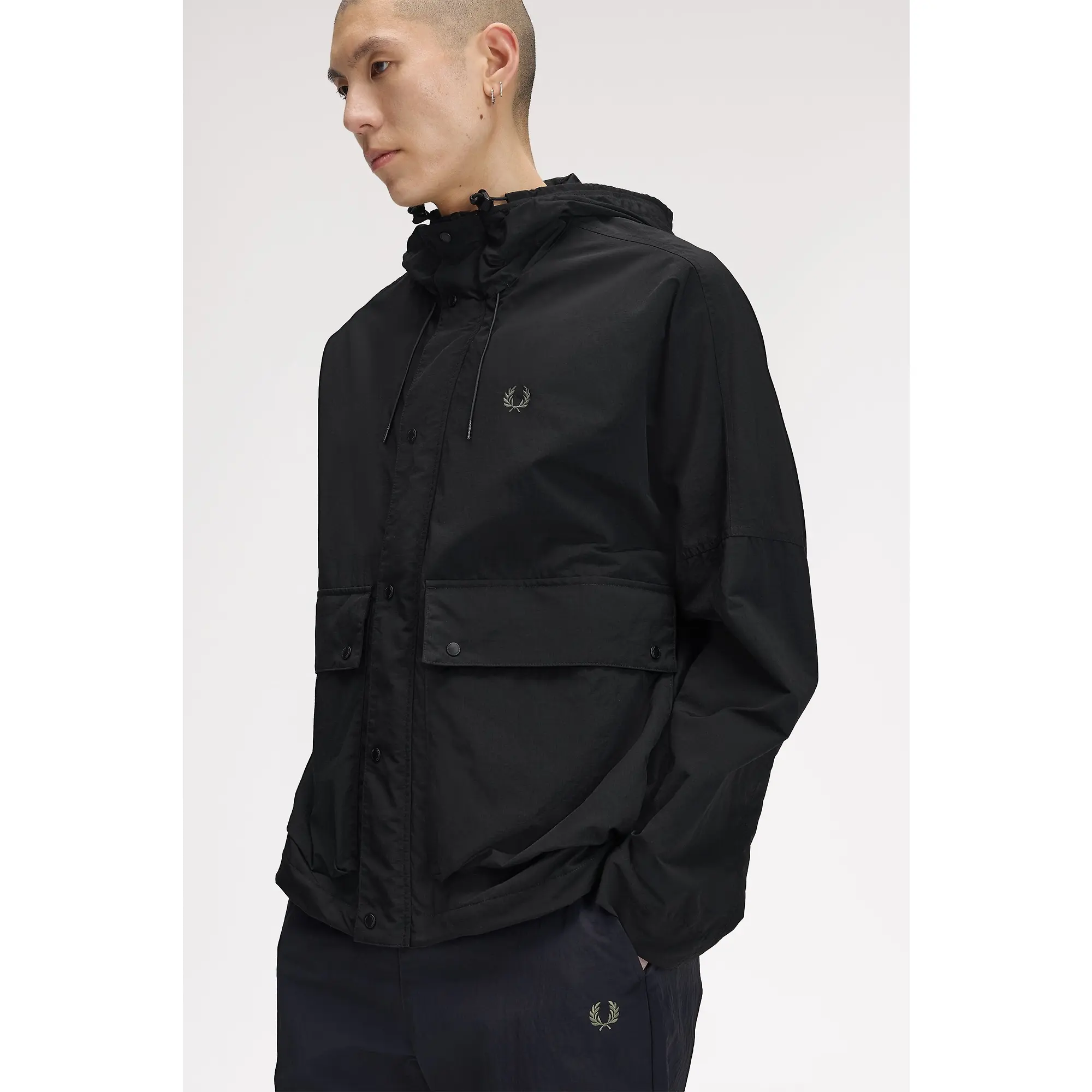 Product image 5 of 11 of Fred Perry Men's Cropped Ripstop Parka - Black