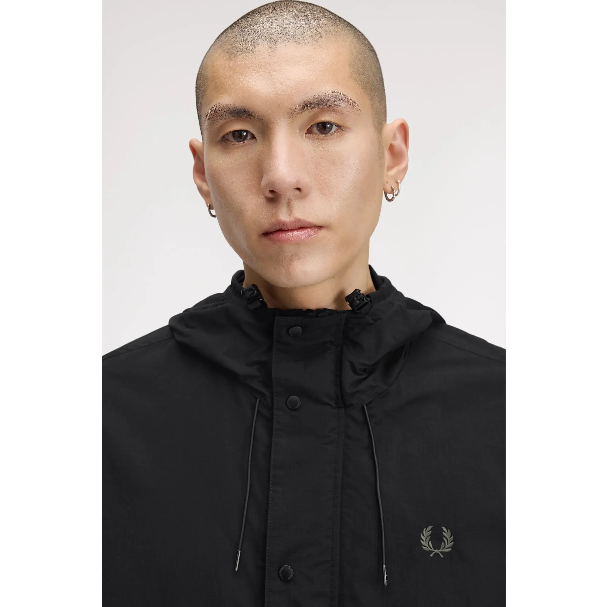 Product image 7 of 11 of Fred Perry Men's Cropped Ripstop Parka - Black