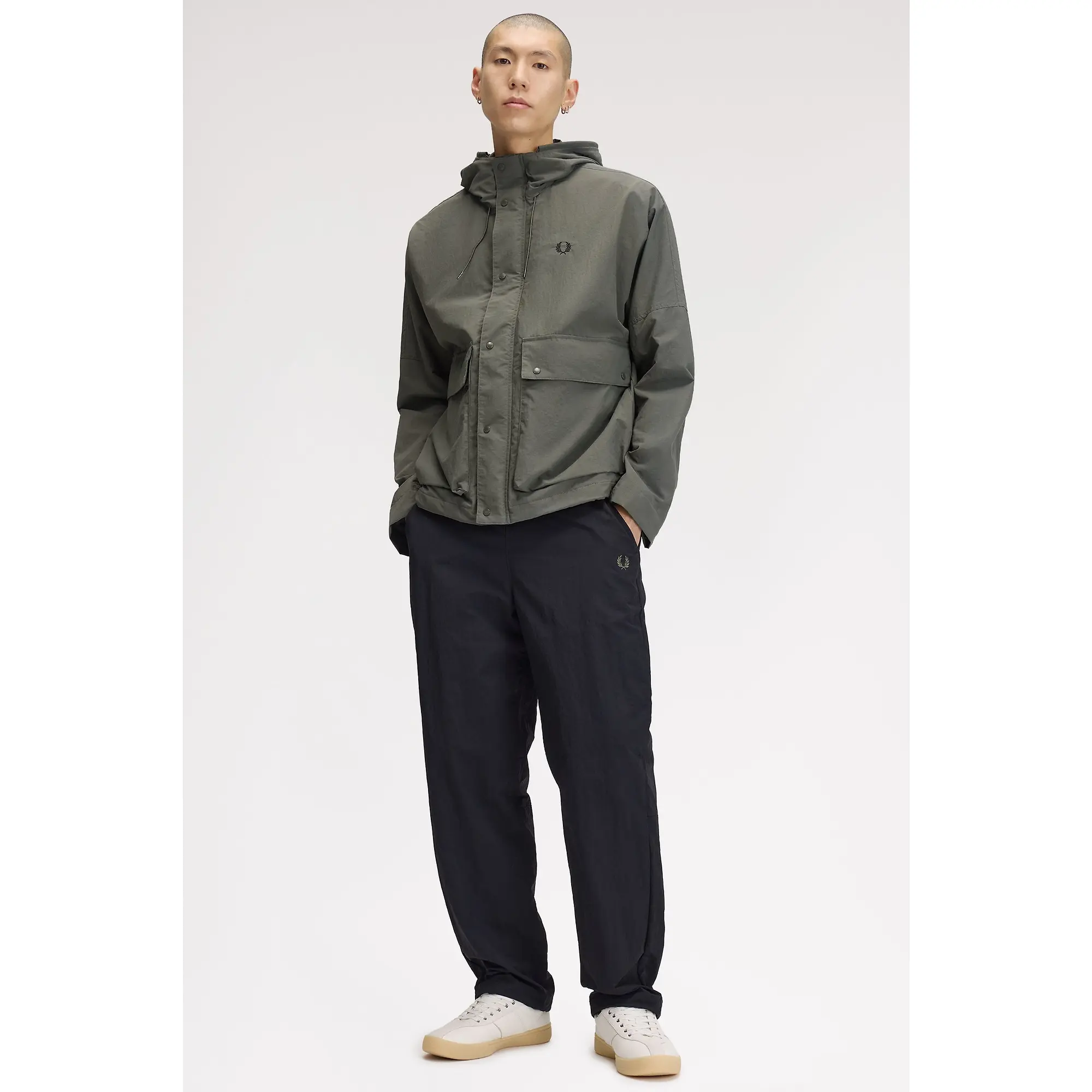 Product image 5 of 12 of Fred Perry Men's Cropped Ripstop Parka - Field Green