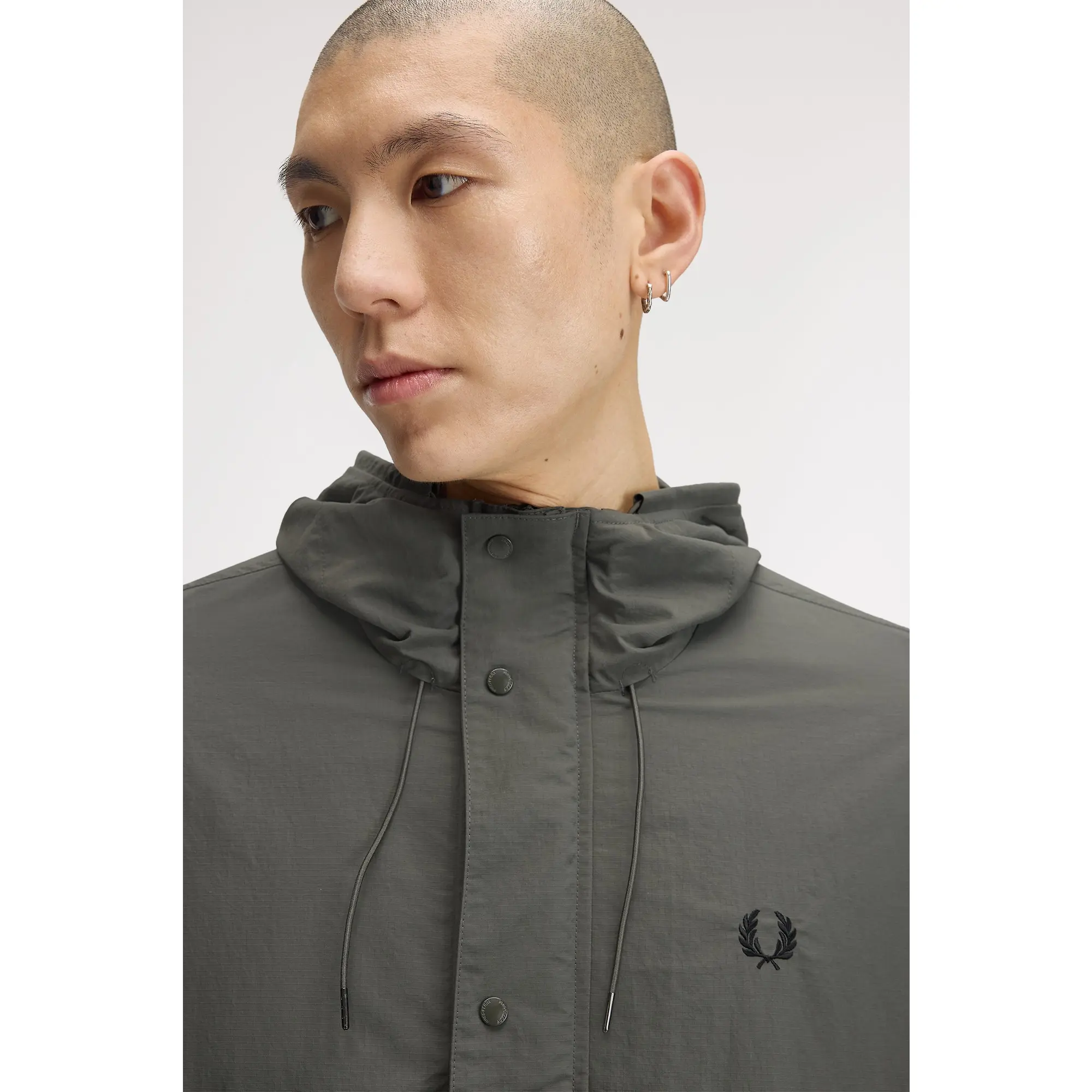 Product image 9 of 12 of Fred Perry Men's Cropped Ripstop Parka - Field Green