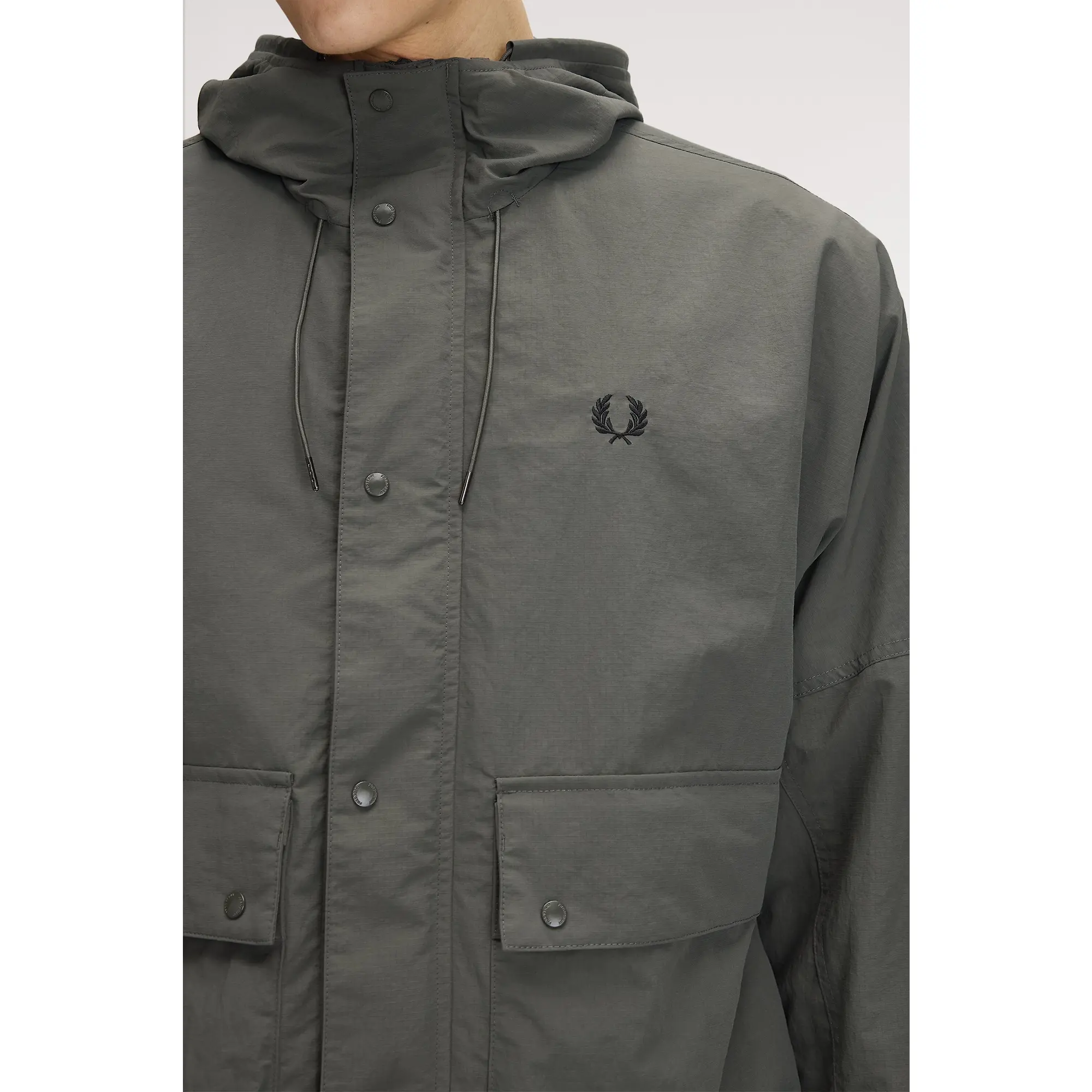 Product image 10 of 12 of Fred Perry Men's Cropped Ripstop Parka - Field Green