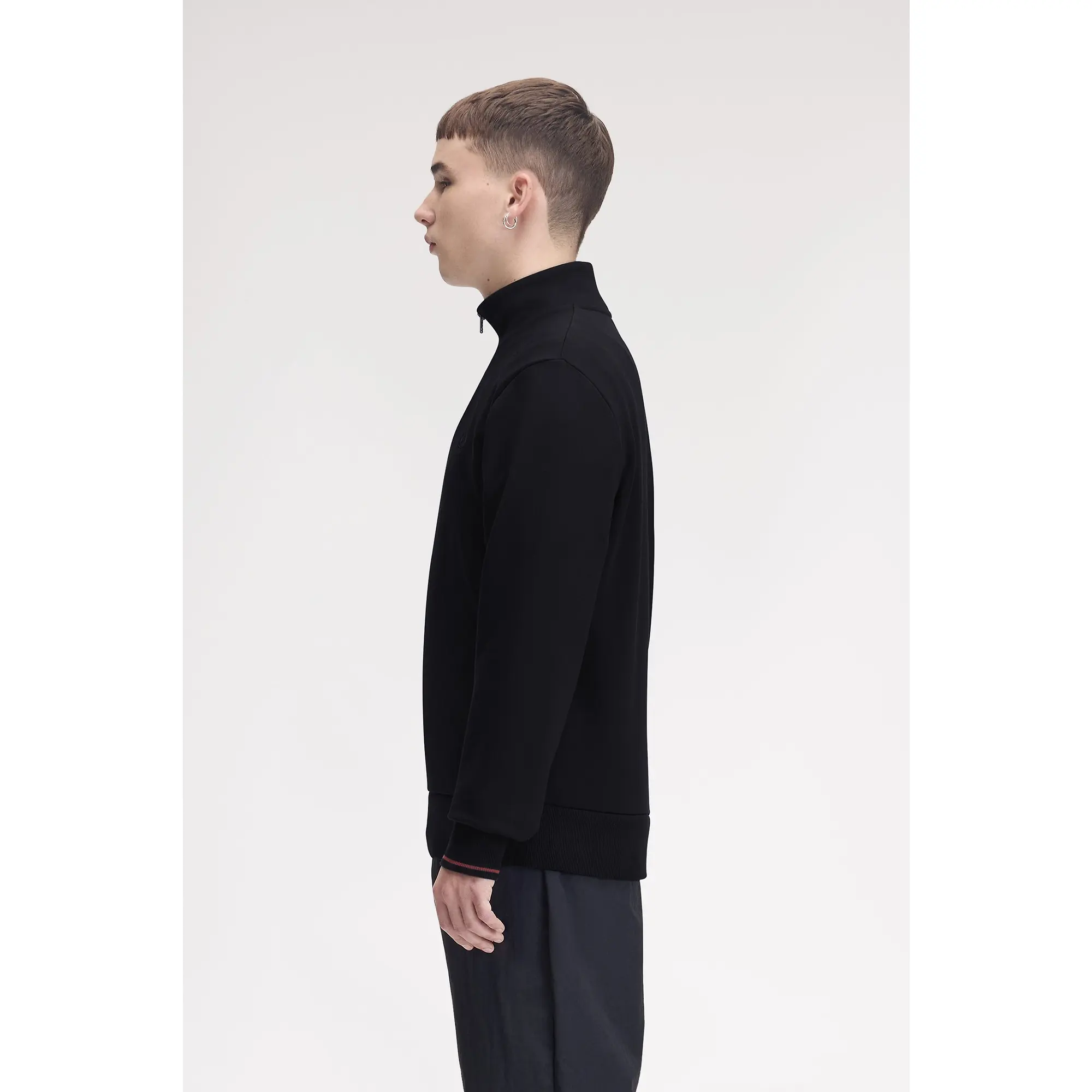 Product image 3 of 9 of Fred Perry Men's Half Zip Sweatshirt - Navy / Brandy / Rich Brown