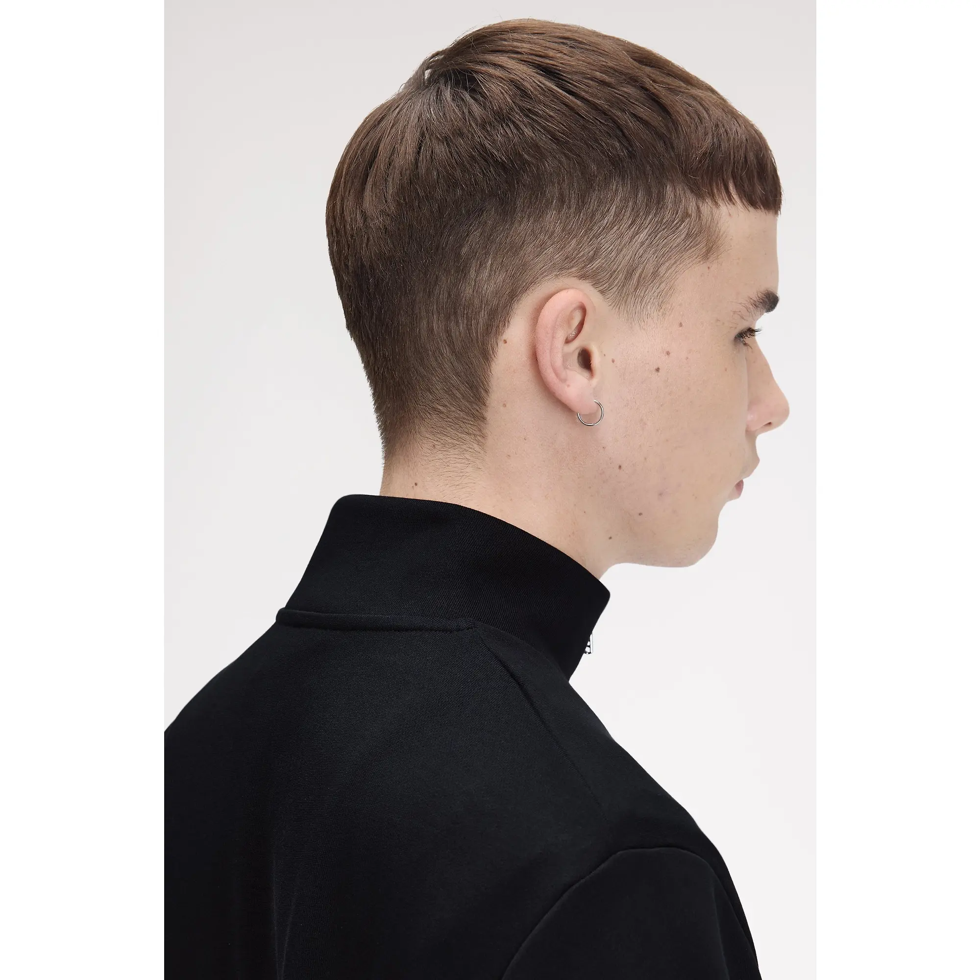 Product image 7 of 9 of Fred Perry Men's Half Zip Sweatshirt - Navy / Brandy / Rich Brown